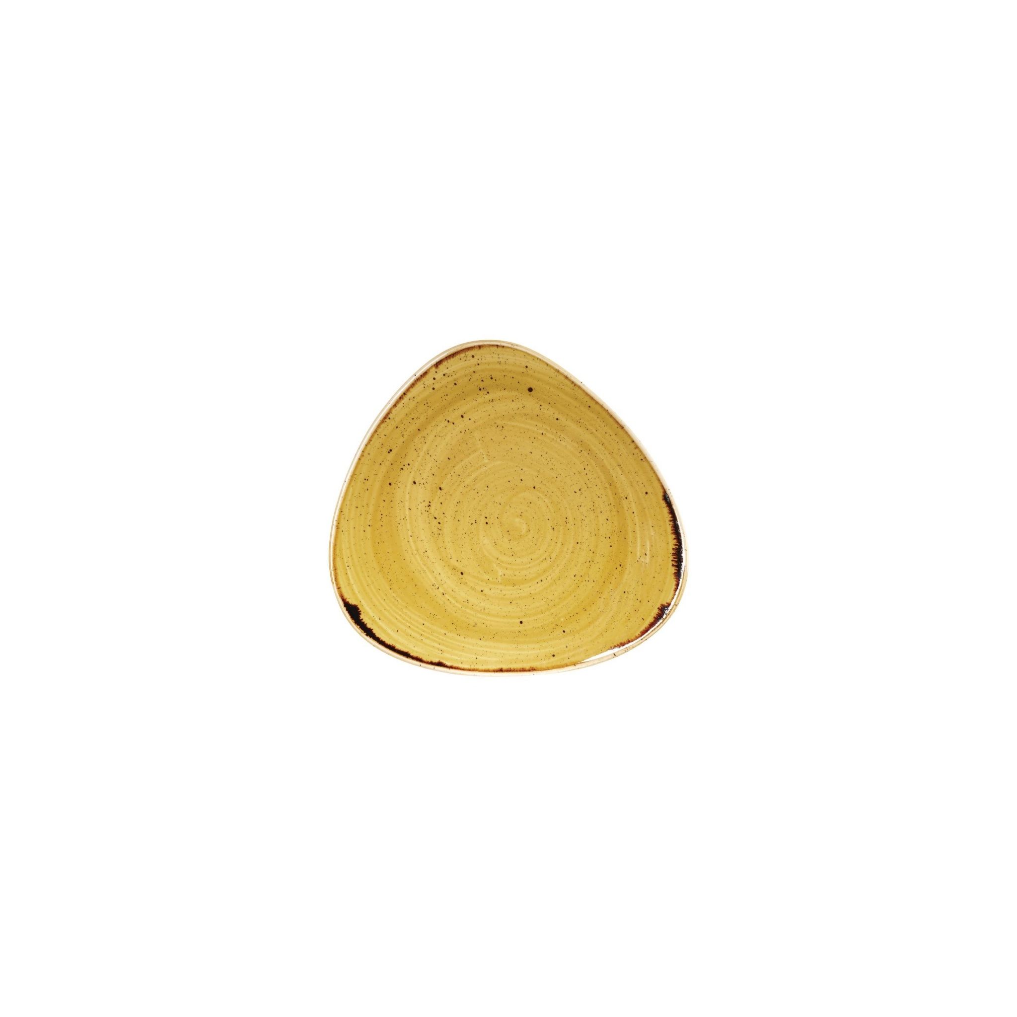 Churchill Stonecast CN313 Triangular Plates Mustard Seed Yellow 192mm (Pack of 12)