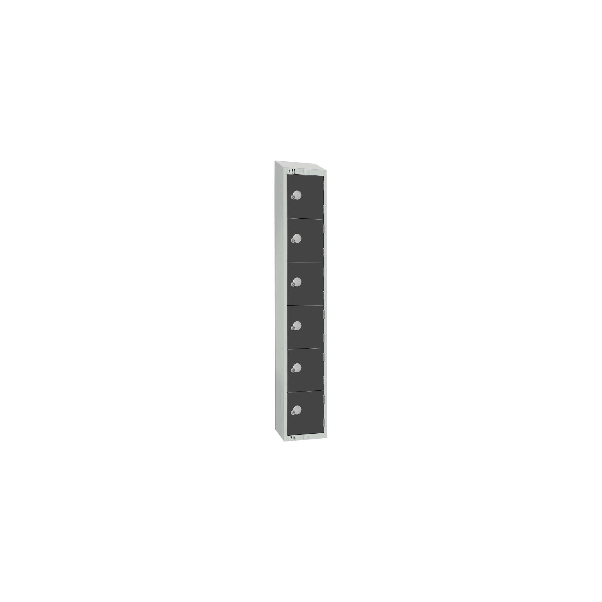 Elite Lockers GR696-ELS Six Door Electronic Combination Locker with Sloping Top Graphite Grey