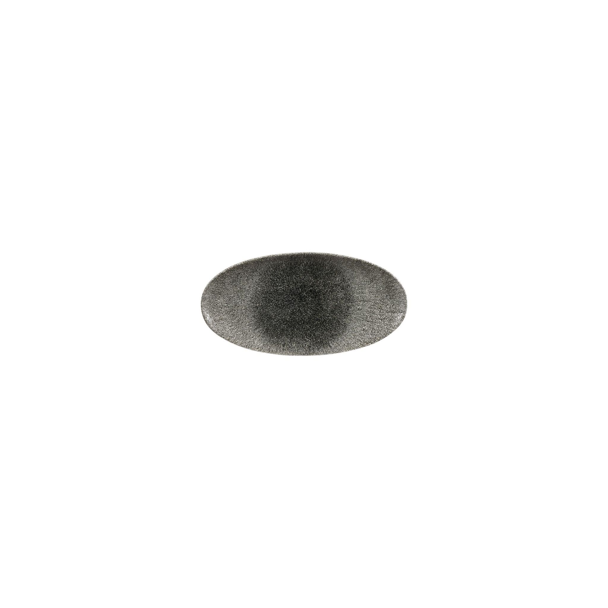 Churchill Studio Prints Raku DY213 Oval Plates Quartz Black 347mm (Pack of 6)