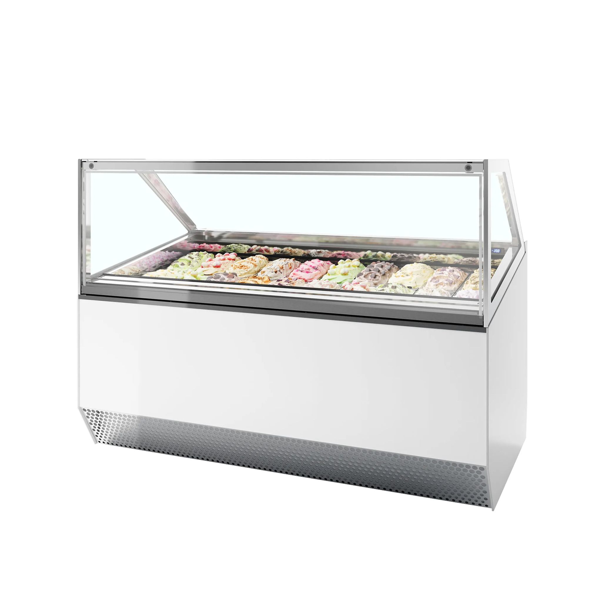 Tefcold MILLENNIUM ST20 20 x Napoli Pan White Flat Glass Ice Cream Display Freezer