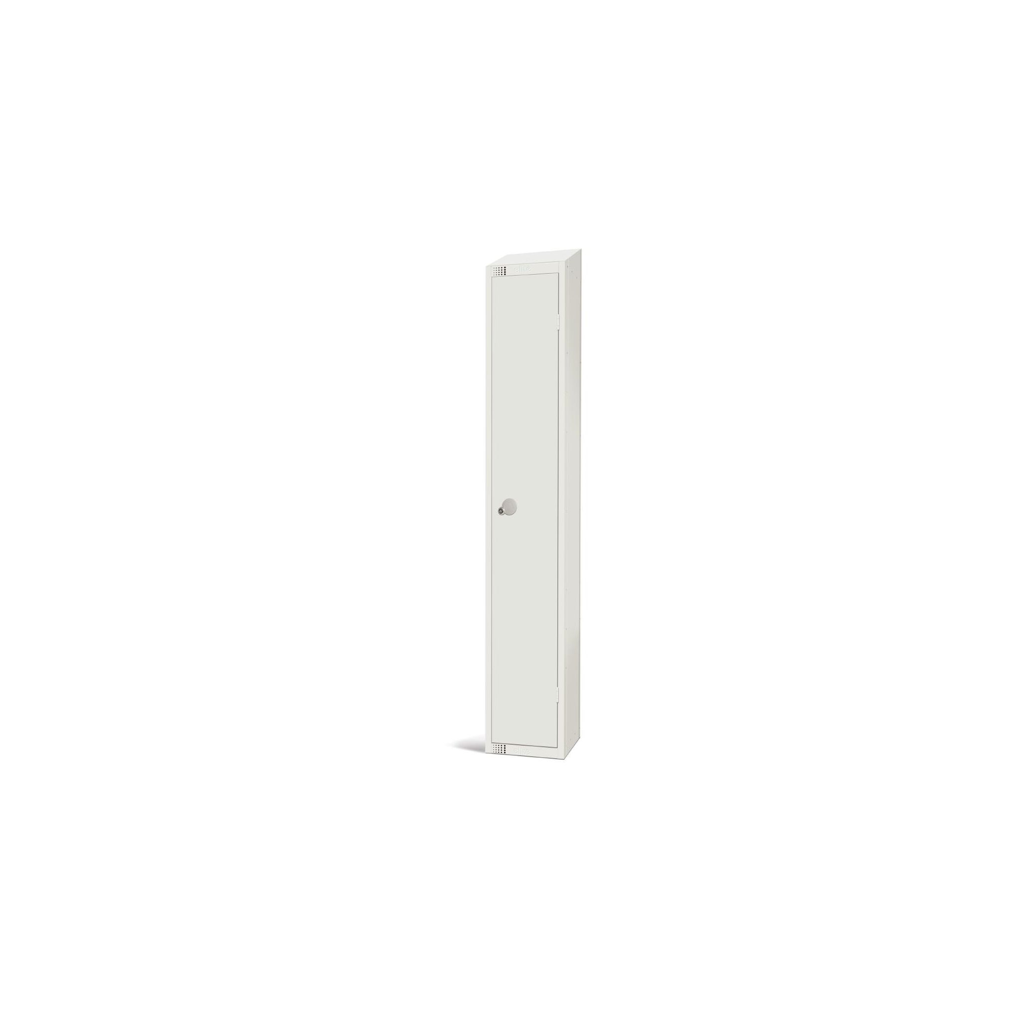 Elite Lockers GR309-CNS Single Door Coin Return Locker with Sloping Top White