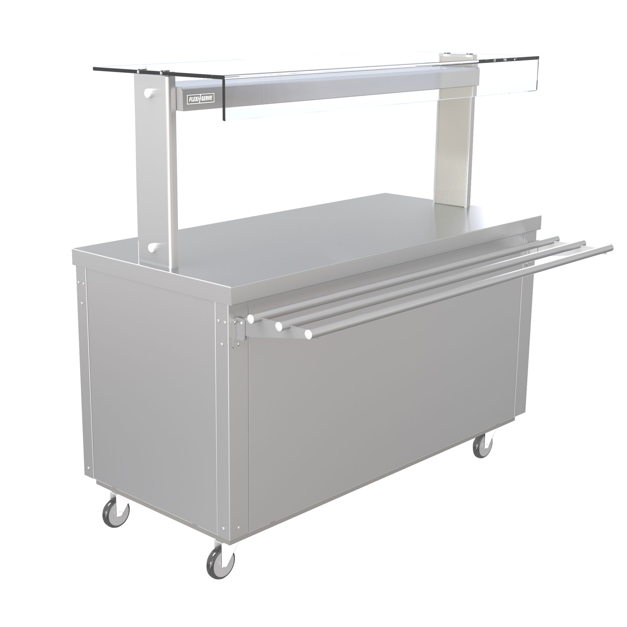 Parry FLEXI-SERVE FS-A4 Plain Top Ambient Cupboard with LED Gantry, Standard Glass & Tubular Trayslide