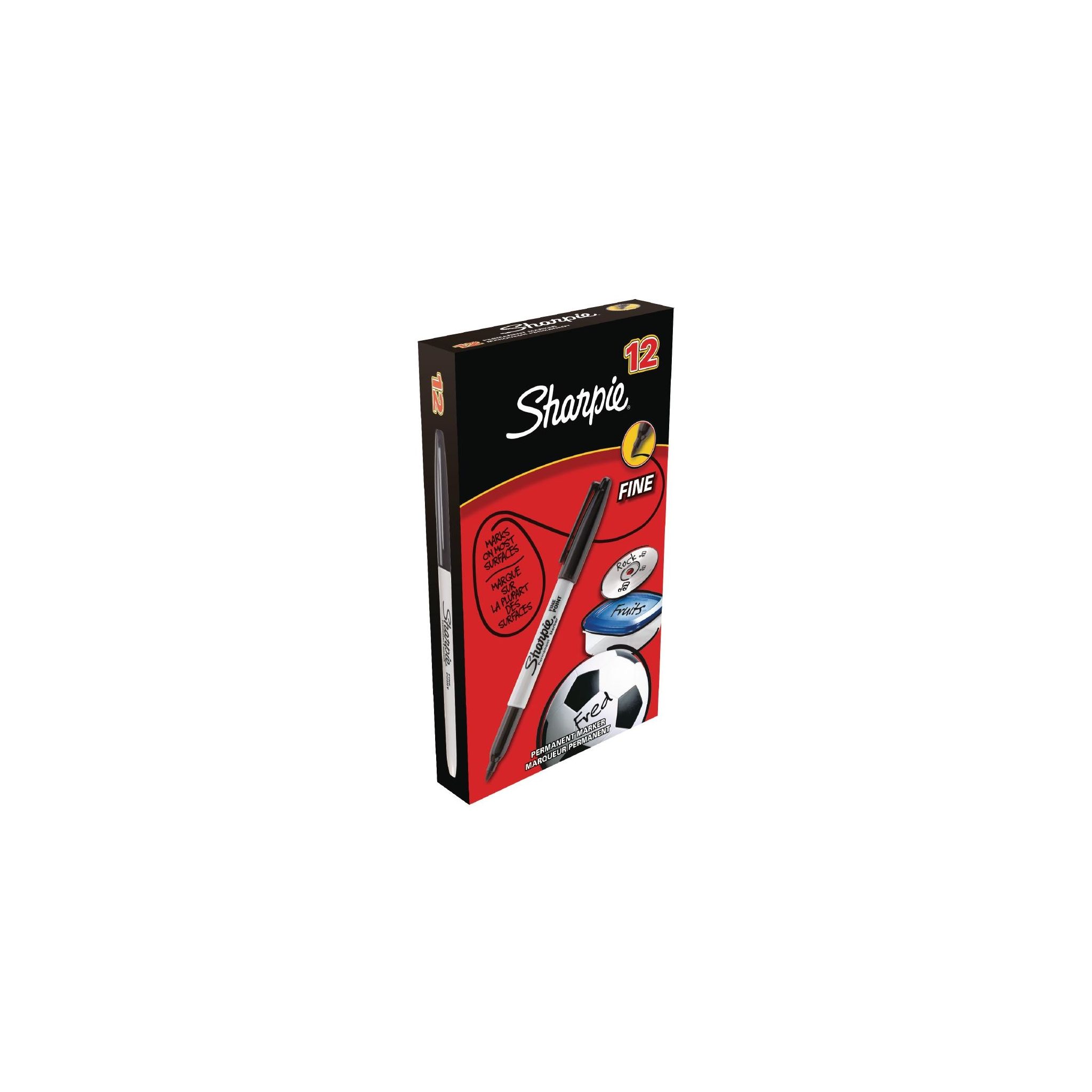 Sharpie DE702 Fine Permanent Marker Black (Pack of 12)
