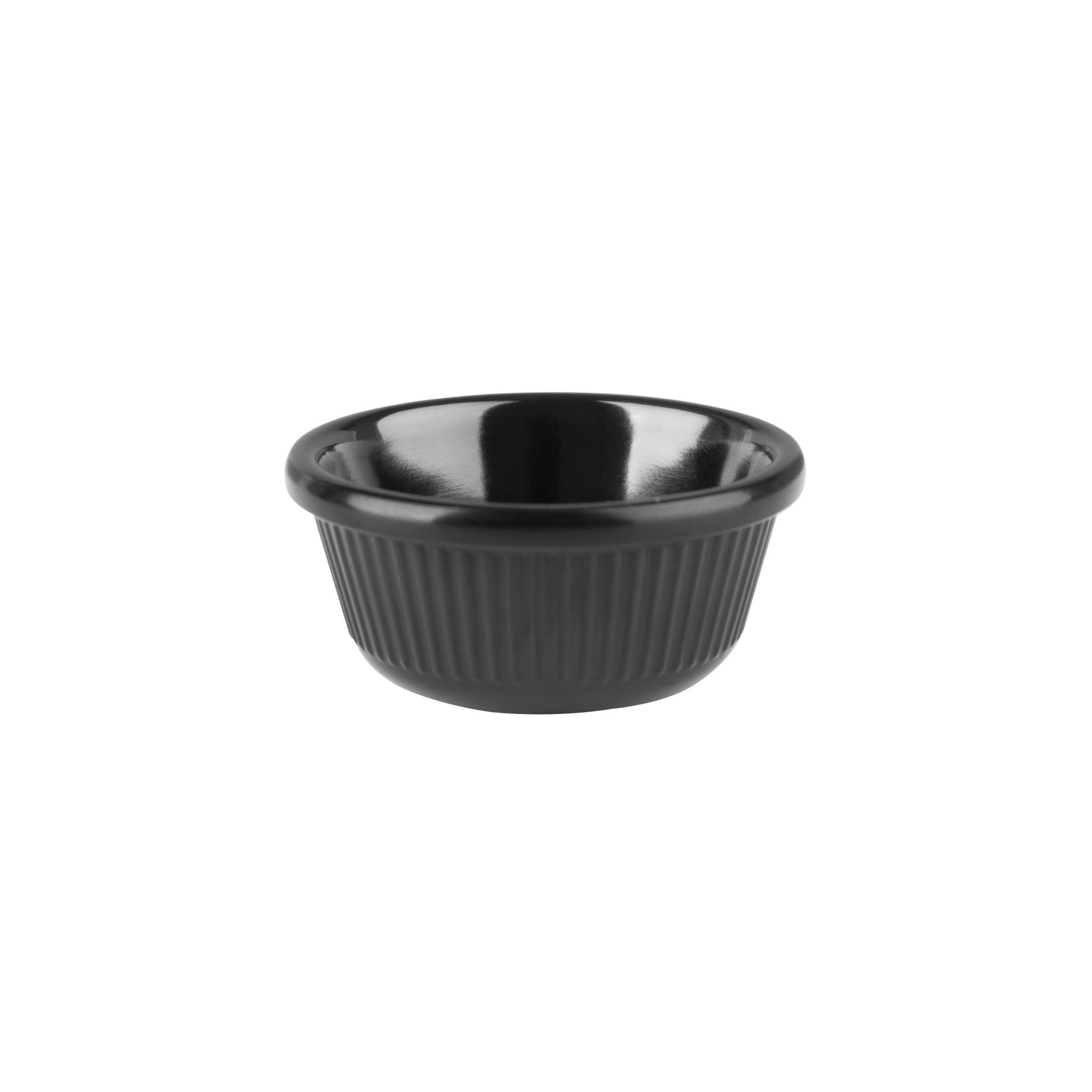 Olympia Kristallon DM162 Melamine Fluted Ramekins Black 57mm (Pack of 12)