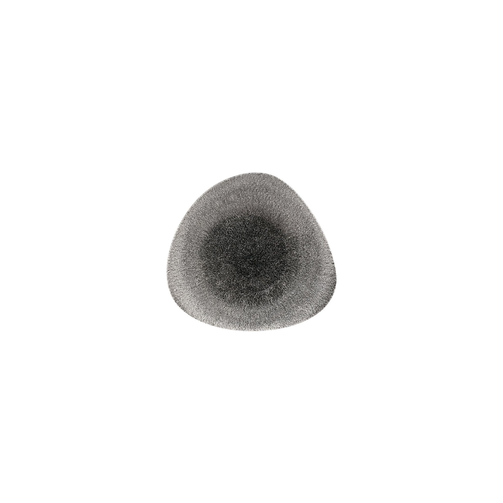 Churchill Studio Prints Raku DW417 Triangular Shallow Bowls Quartz Black 238mm (Pack of 12)
