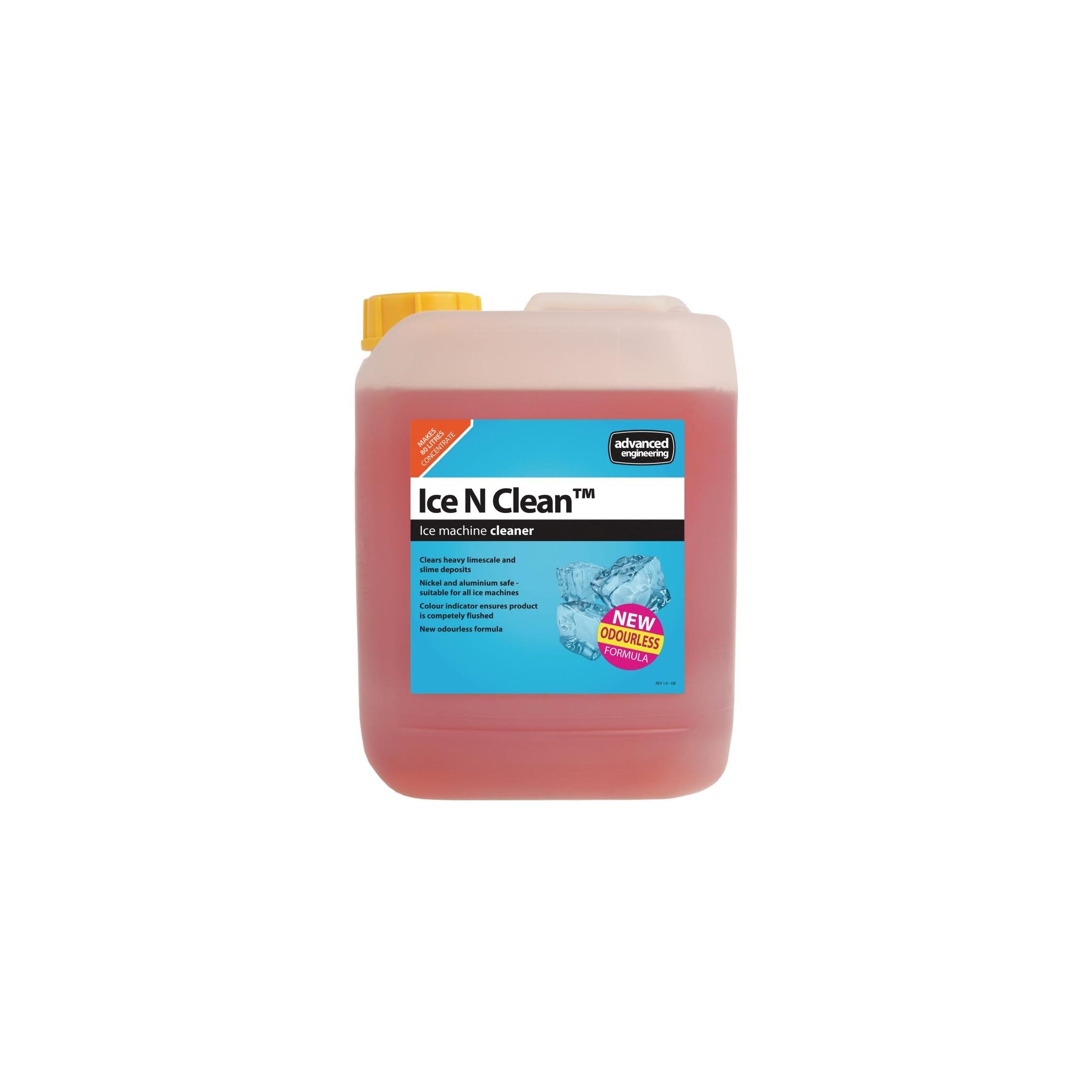 Advanced Engineering Ice N Clean CX026 Ice Machine Cleaner and Disinfectant Concentrate 5Ltr