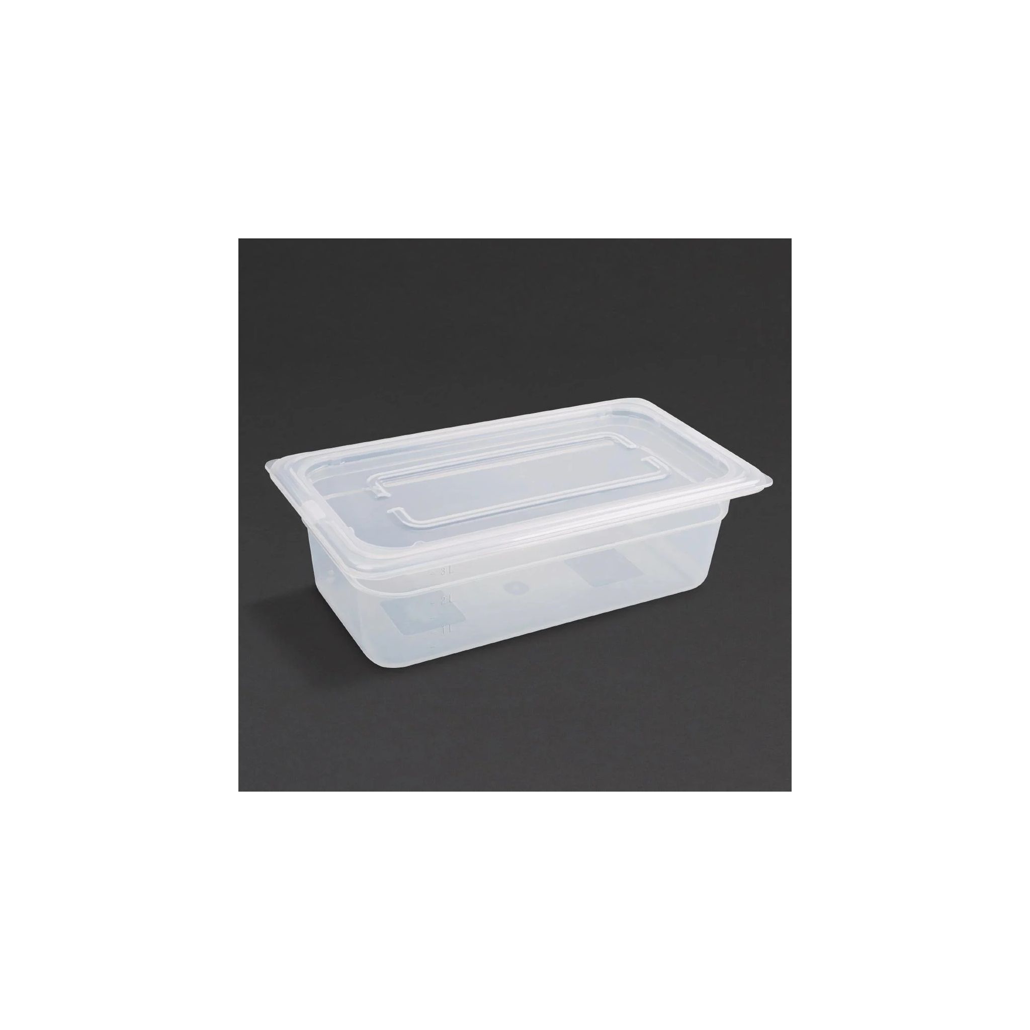 Vogue GJ519 Polypropylene 1/3 Gastronorm Container with Lid 100mm (Pack of 4)