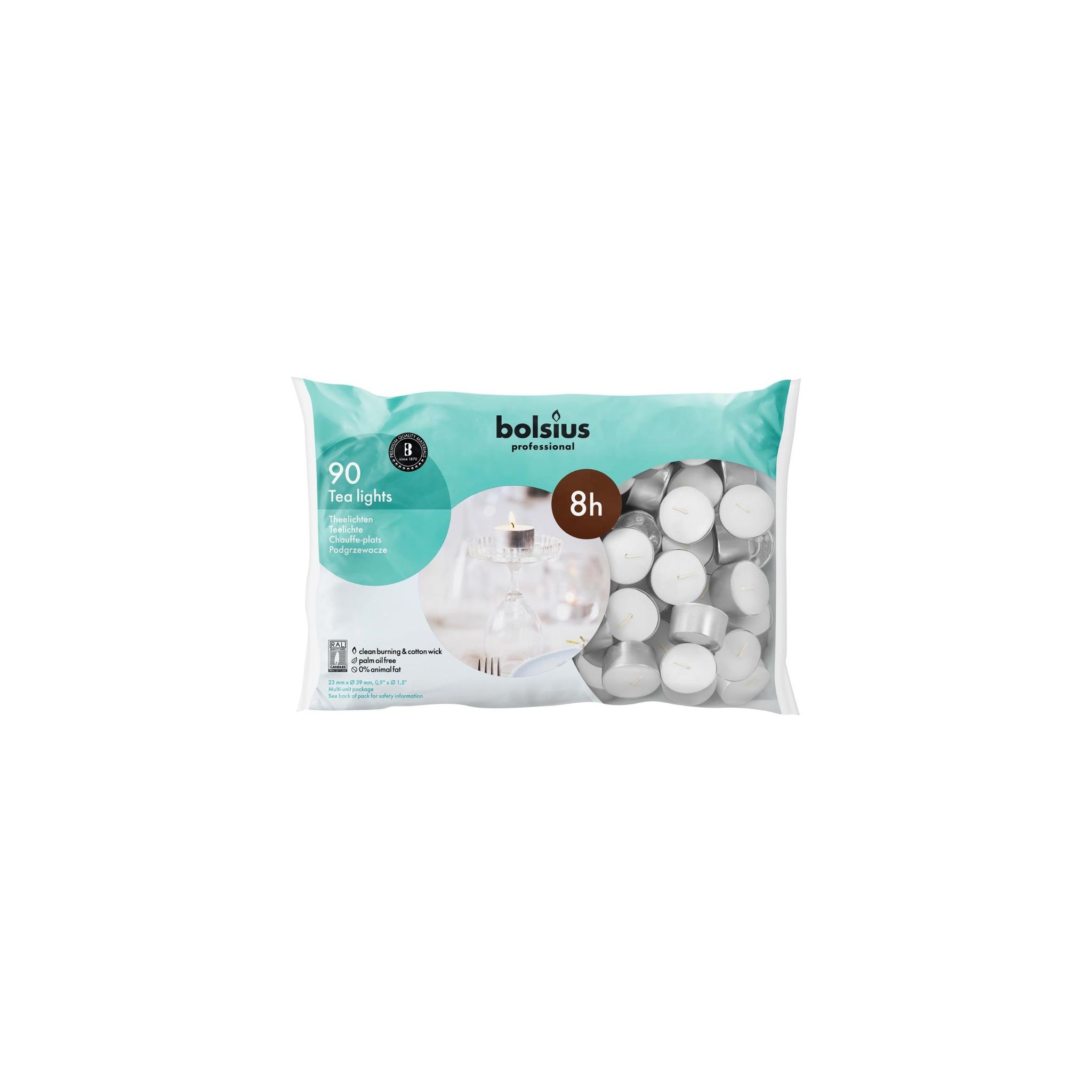 Bolsius DJ759 Professional 8 Hour Tealights (Pack of 90)