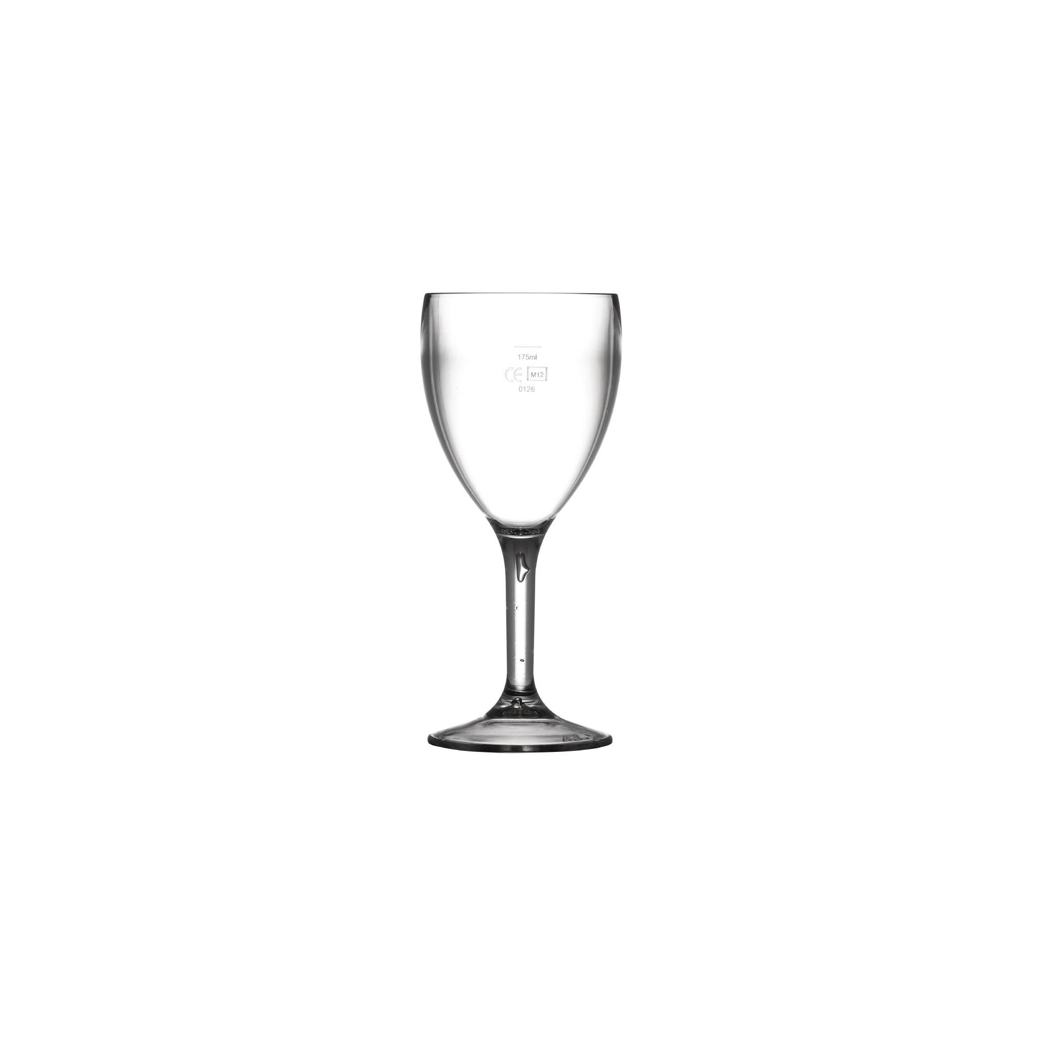 BBP CG943 Polycarbonate Wine Glasses 255ml CE Marked at 175ml (Pack of 12)