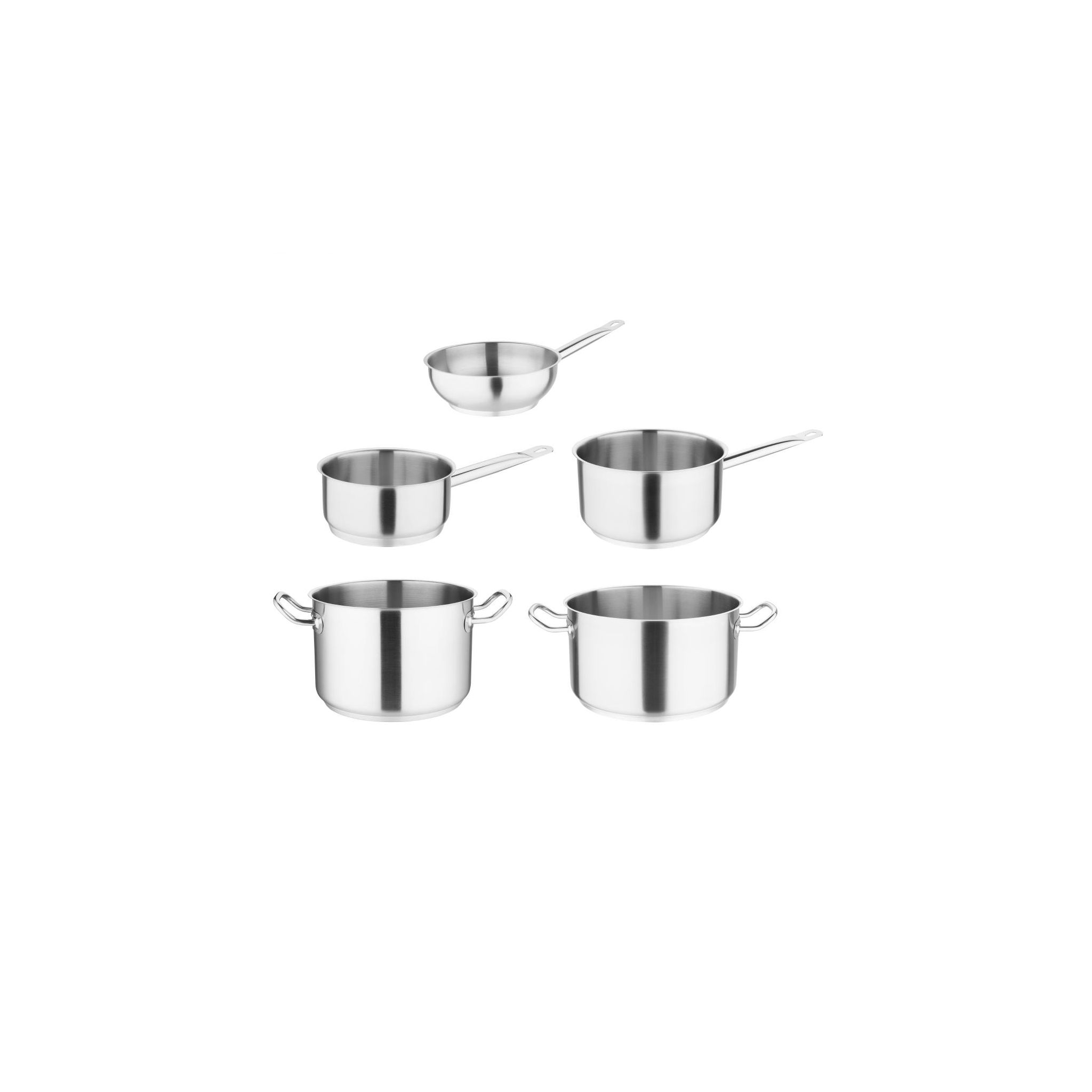 Vogue S121 Stainless Steel Casserole, Stew & Sauté Pan Set (Pack of 5)