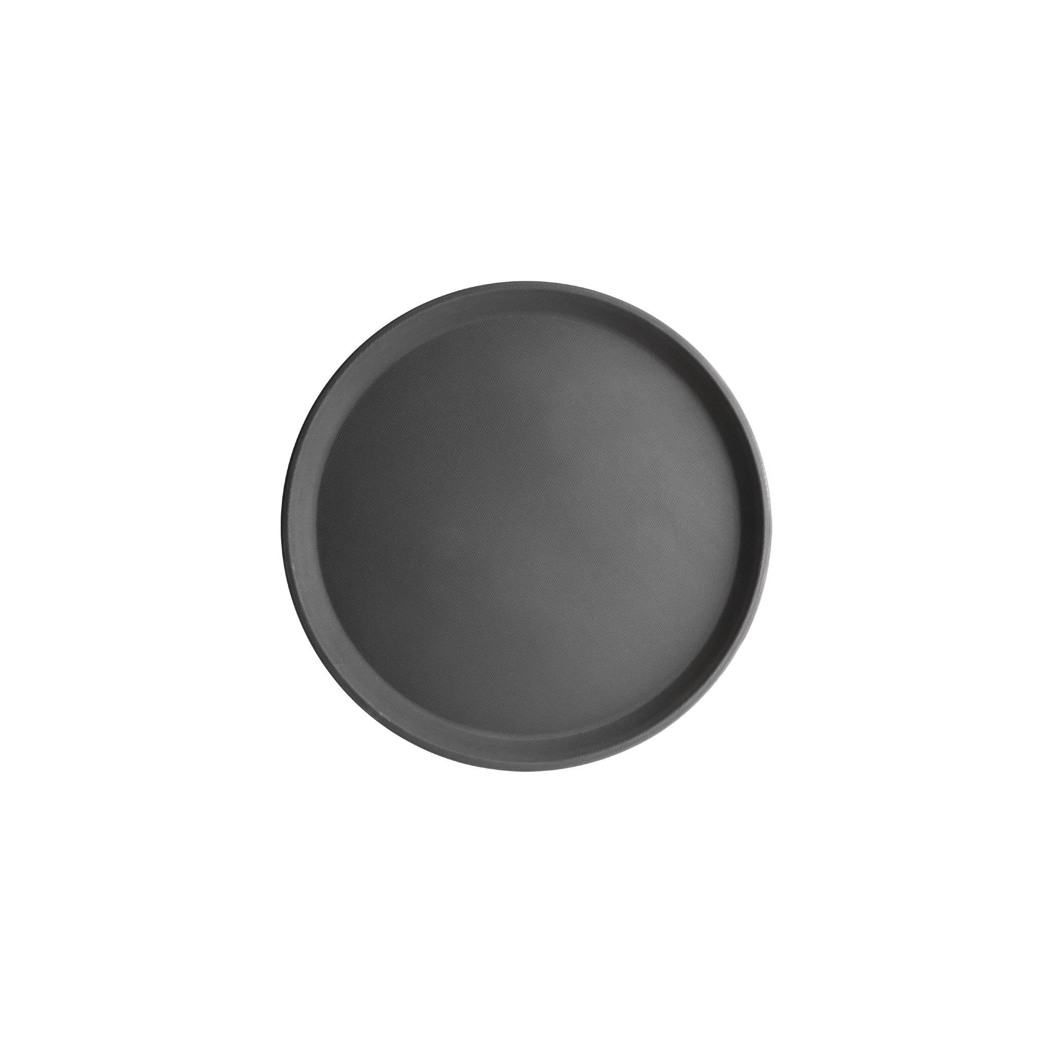 Olympia Kristallon J846 Fibreglass Round Non-Slip Tray Black 356mm