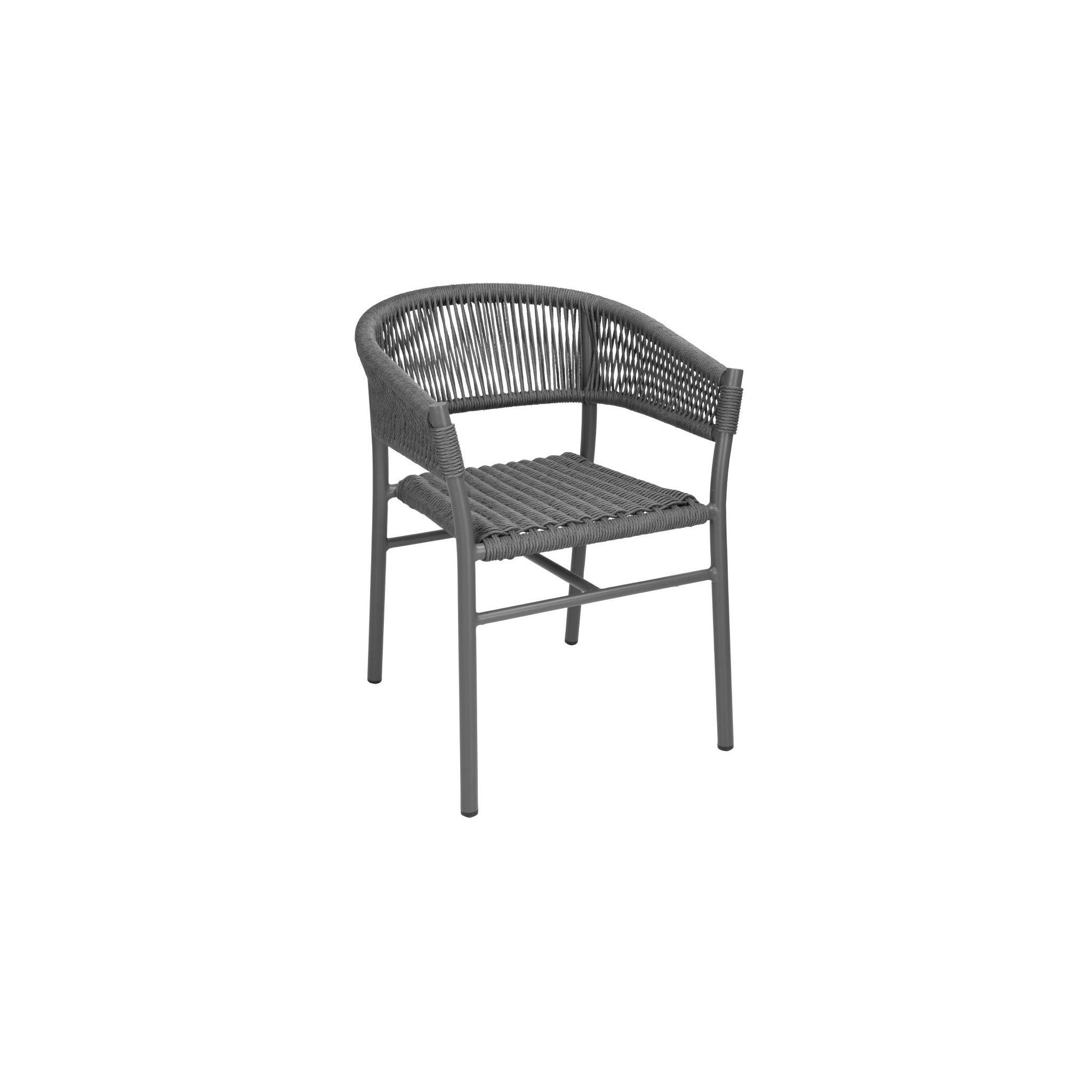 Bolero Florence FU533 Rope Twist Wicker Chairs - Grey Mix (Pack of 2)