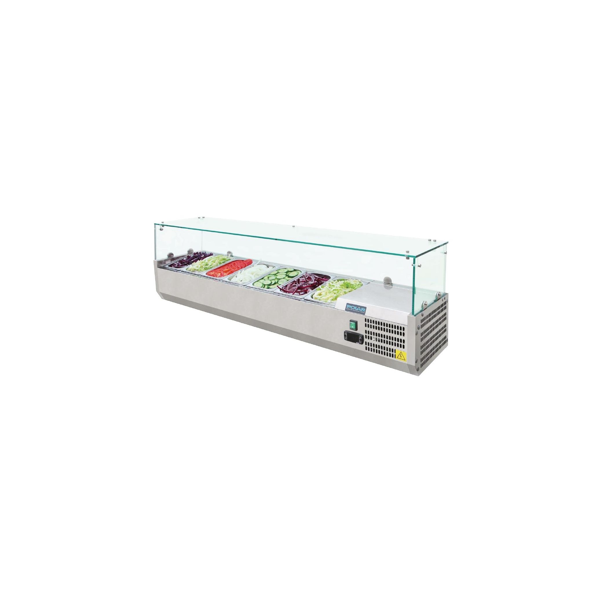 Polar G-Series G609 7 x 1/4GN Refrigerated Countertop Food Prep Display Topping Unit
