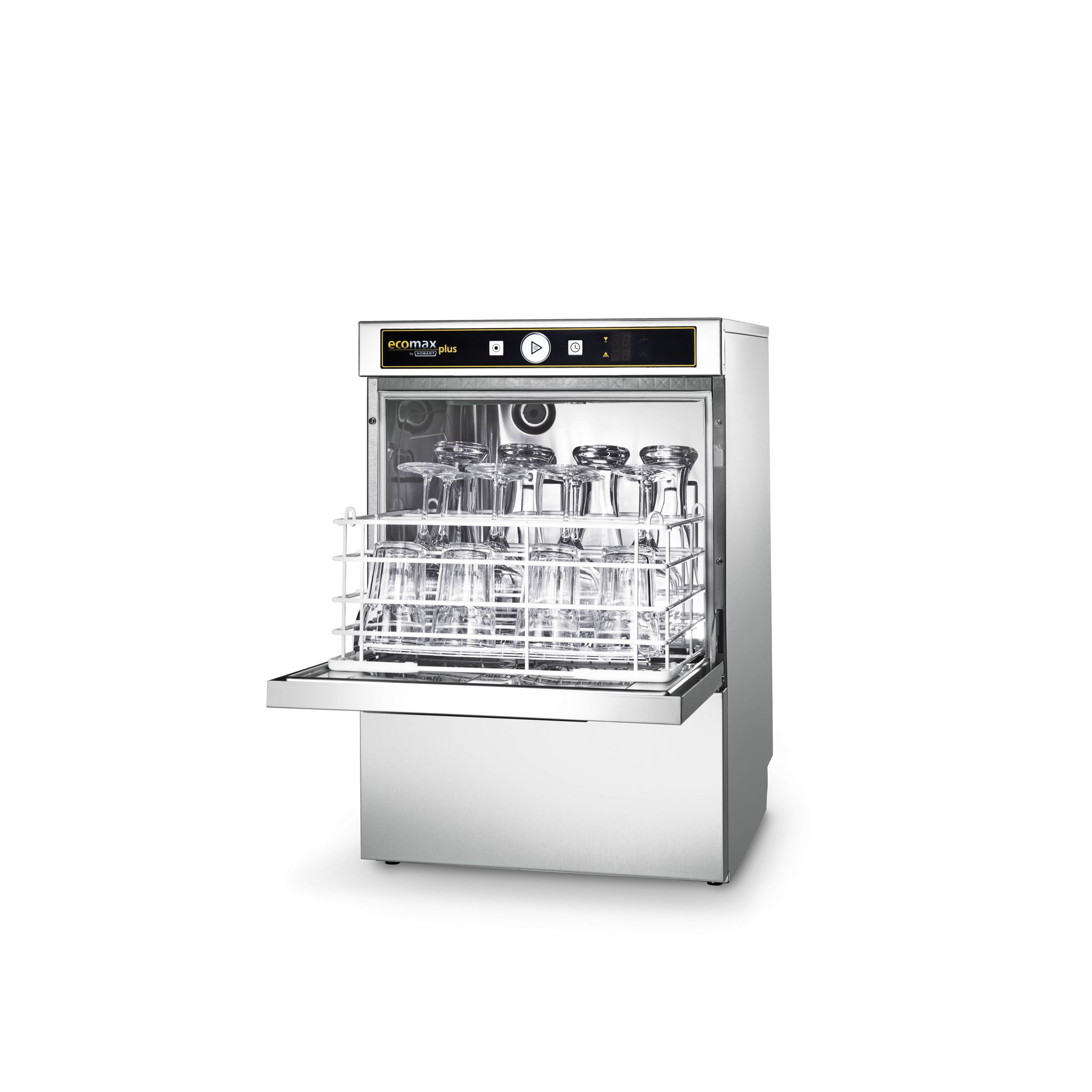 Hobart Ecomax Plus G415S-10D 400mm 16 Pint Premium Undercounter Glasswasher With Drain Pump & Integral Water Softener - 13 Amp Plug in