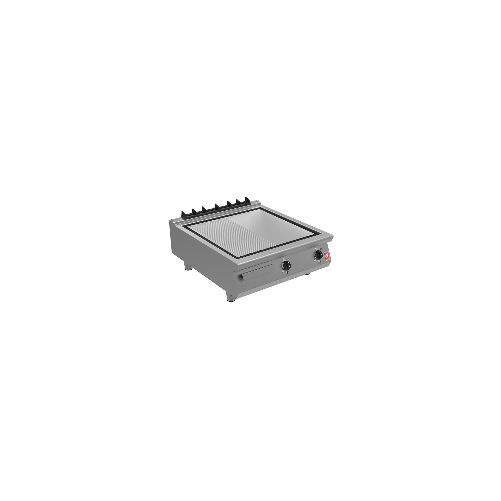 Falcon F900 E9581R Electric Countertop Machined Steel Half-Ribbed Plate Griddle