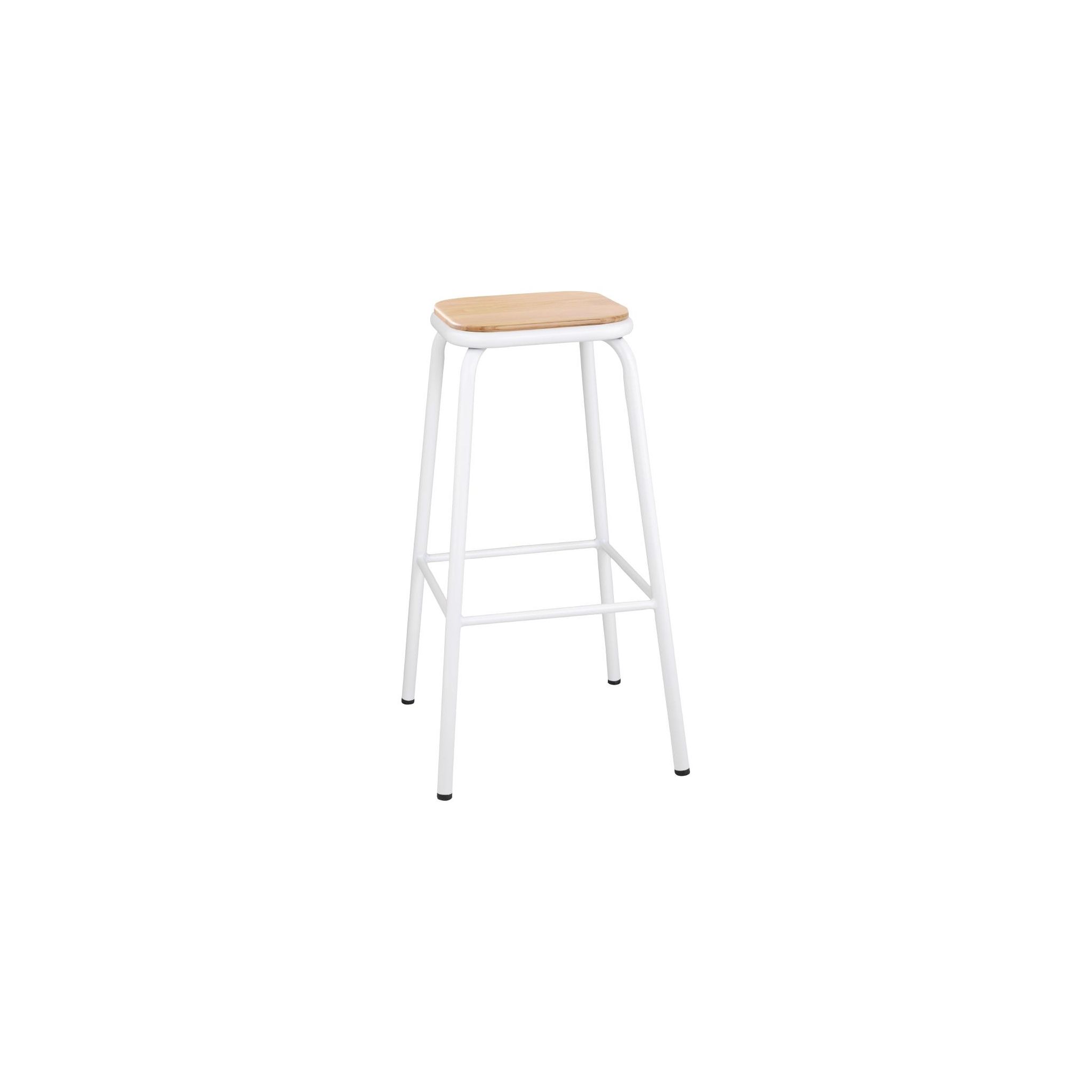 Bolero Cantina FB939 High Stools with Wooden Seat Pad White (Pack of 4)