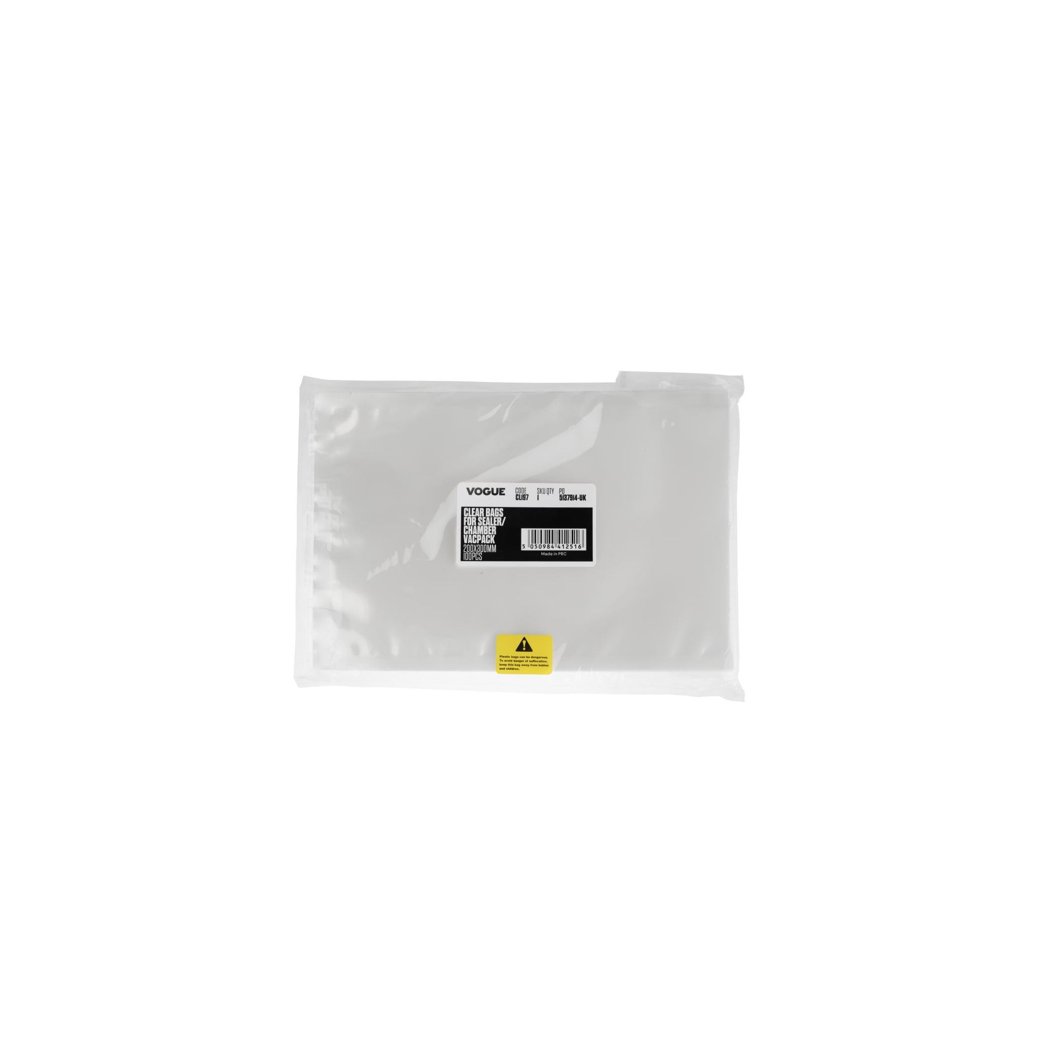 Vogue CL197 Chamber Vacuum Pack Bags 200x300mm (Pack of 100)