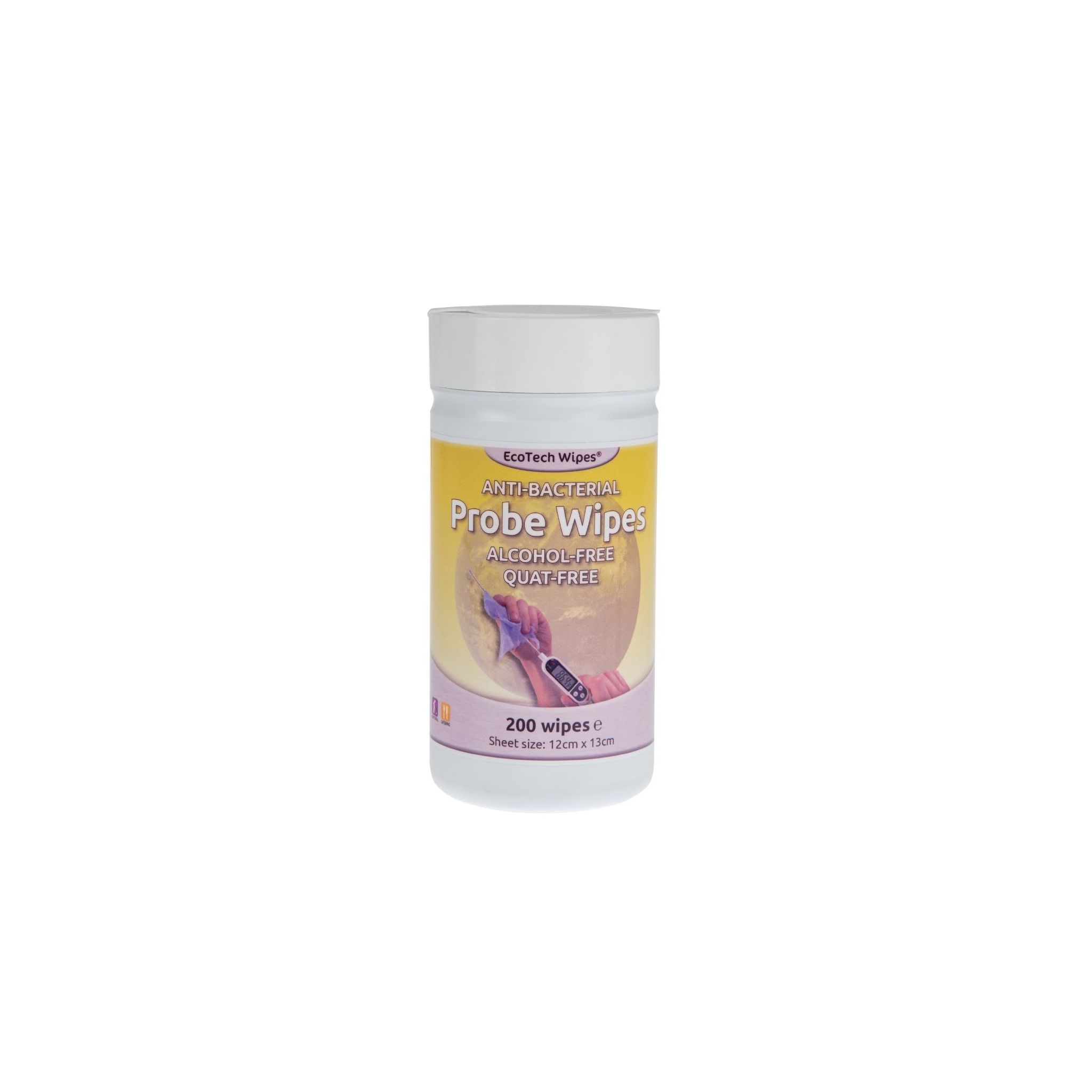 EcoTech DE853 Alcohol-Free Quat-Free Food Probe Wipes (Pack of 200)