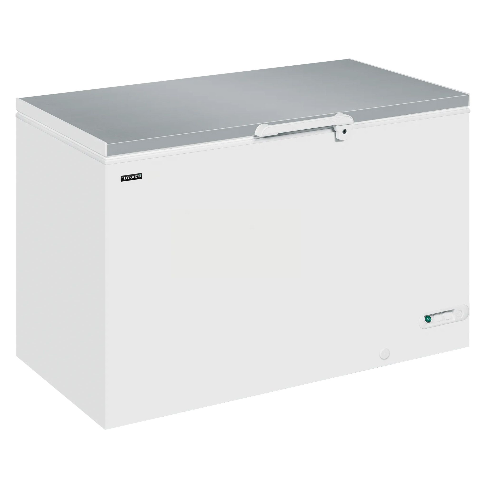 Tefcold LHF460SS 447 Ltr White Chest Freezer With Stainless Steel Lid