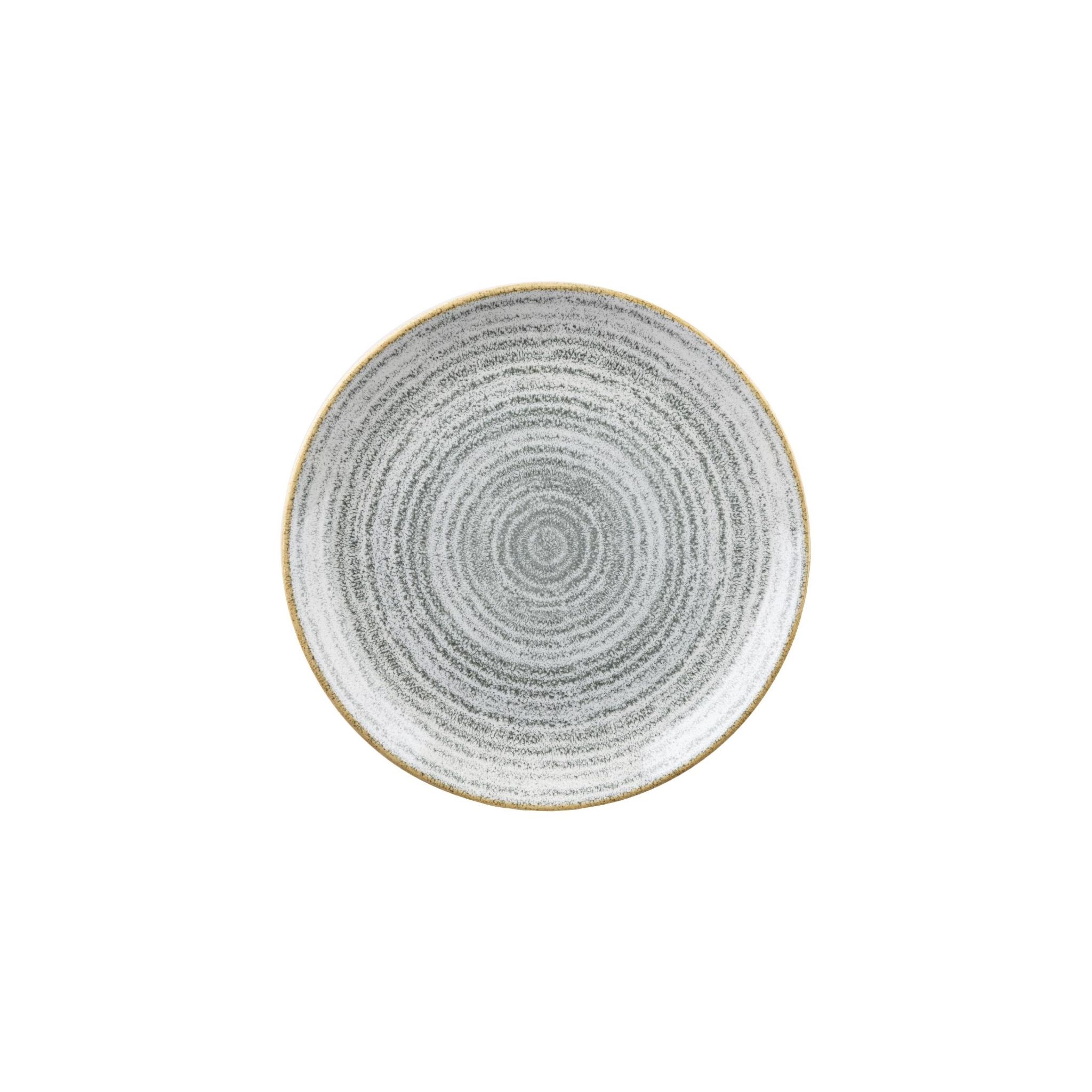 Churchill Studio Prints Homespun DA271 Stone Grey Coupe Plates 165mm (Pack of 12)