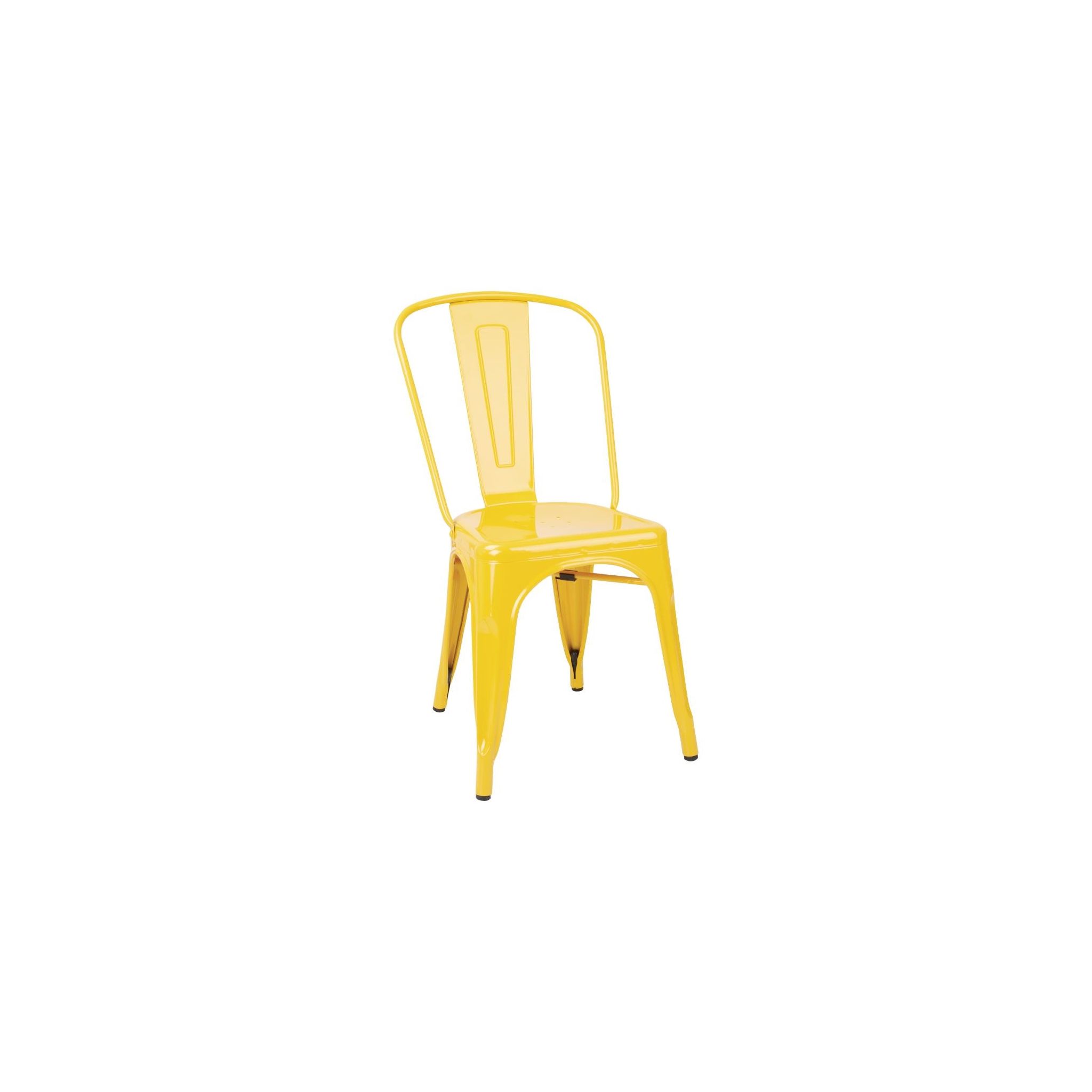 Bolero DK292 Bistro Steel Side Chairs Yellow (Pack of 4)