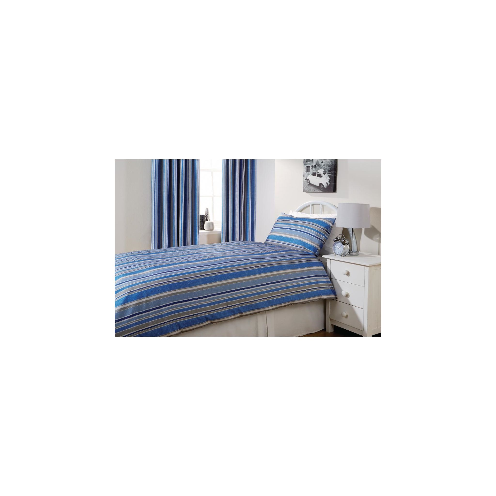 Mitre Essentials Florence GU373 Stripe Pillowcase Cobalt