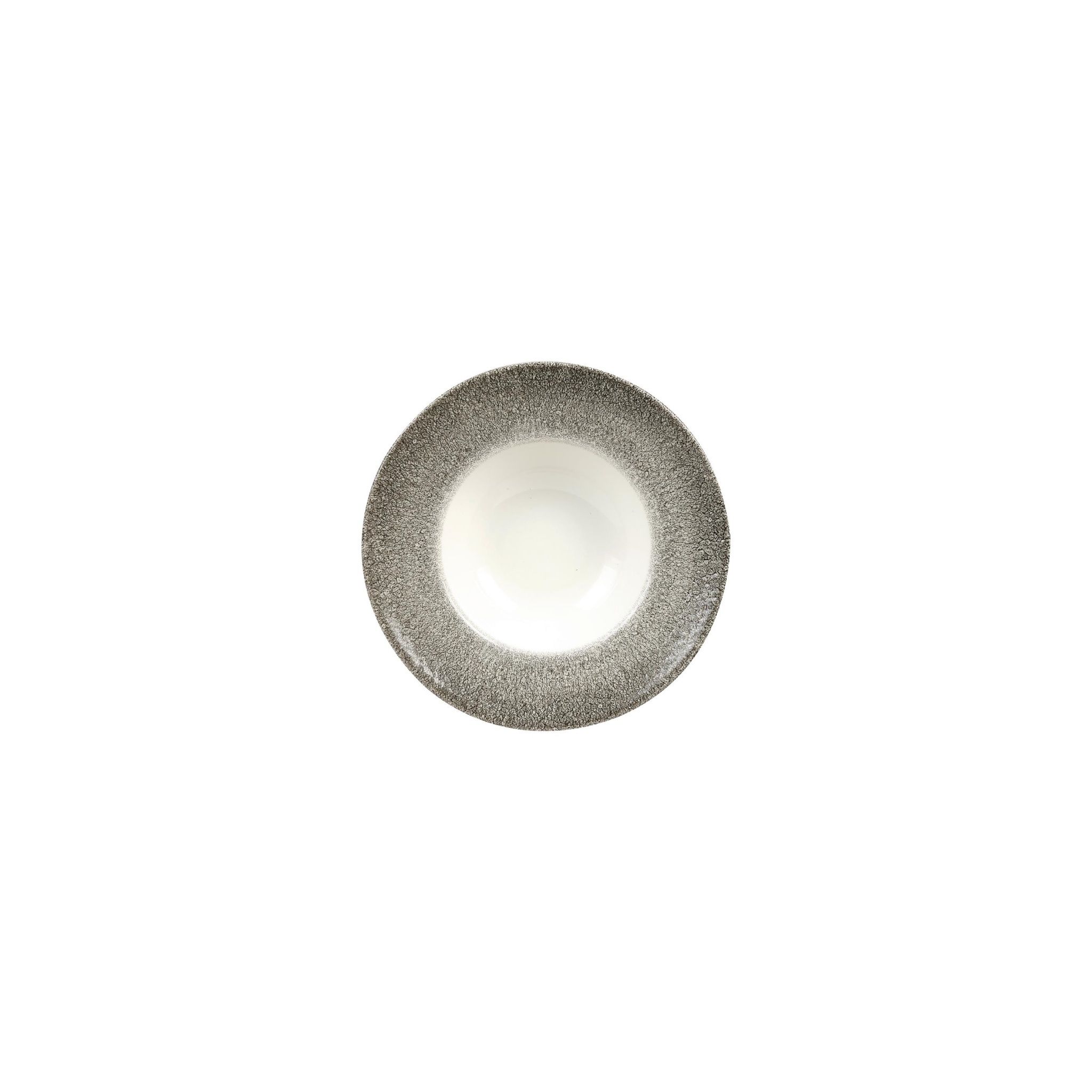 Churchill Studio Prints Raku HC774 Round Wide Rim Bowls White and Quartz Black 240mm (Pack of 12)