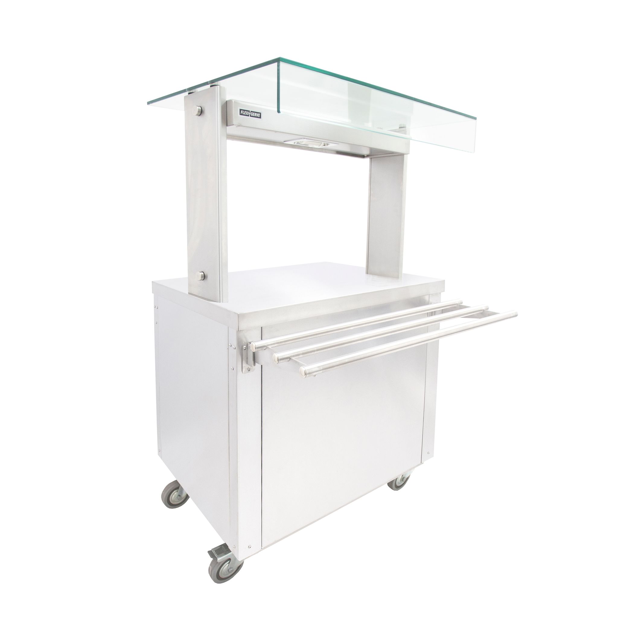 Parry FLEXI-SERVE FS-A2 Plain Top Ambient Cupboard with LED Gantry, Standard Glass & Tubular Trayslide