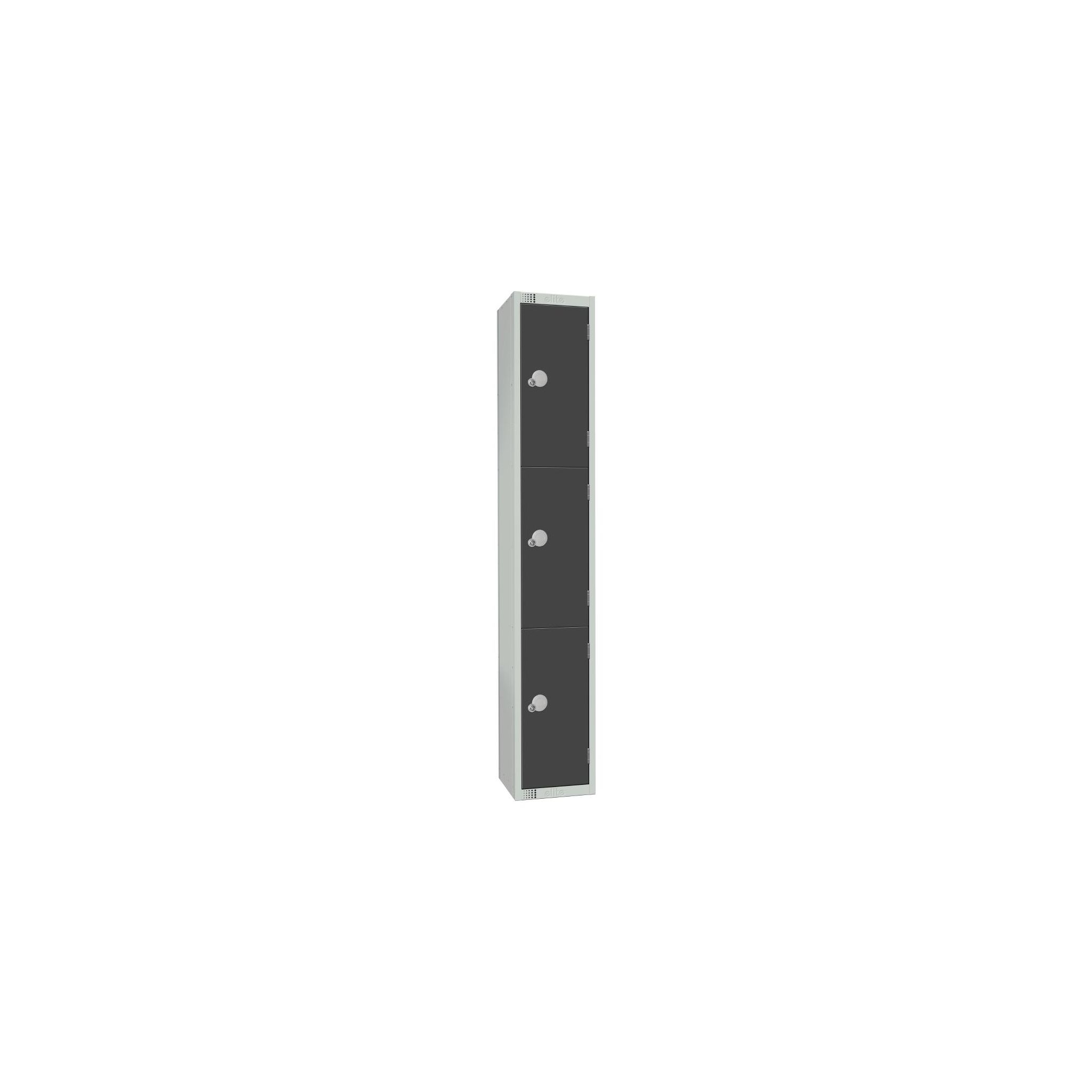 Elite Lockers GR693-EL Three Door Electronic Combination Locker Graphite Grey
