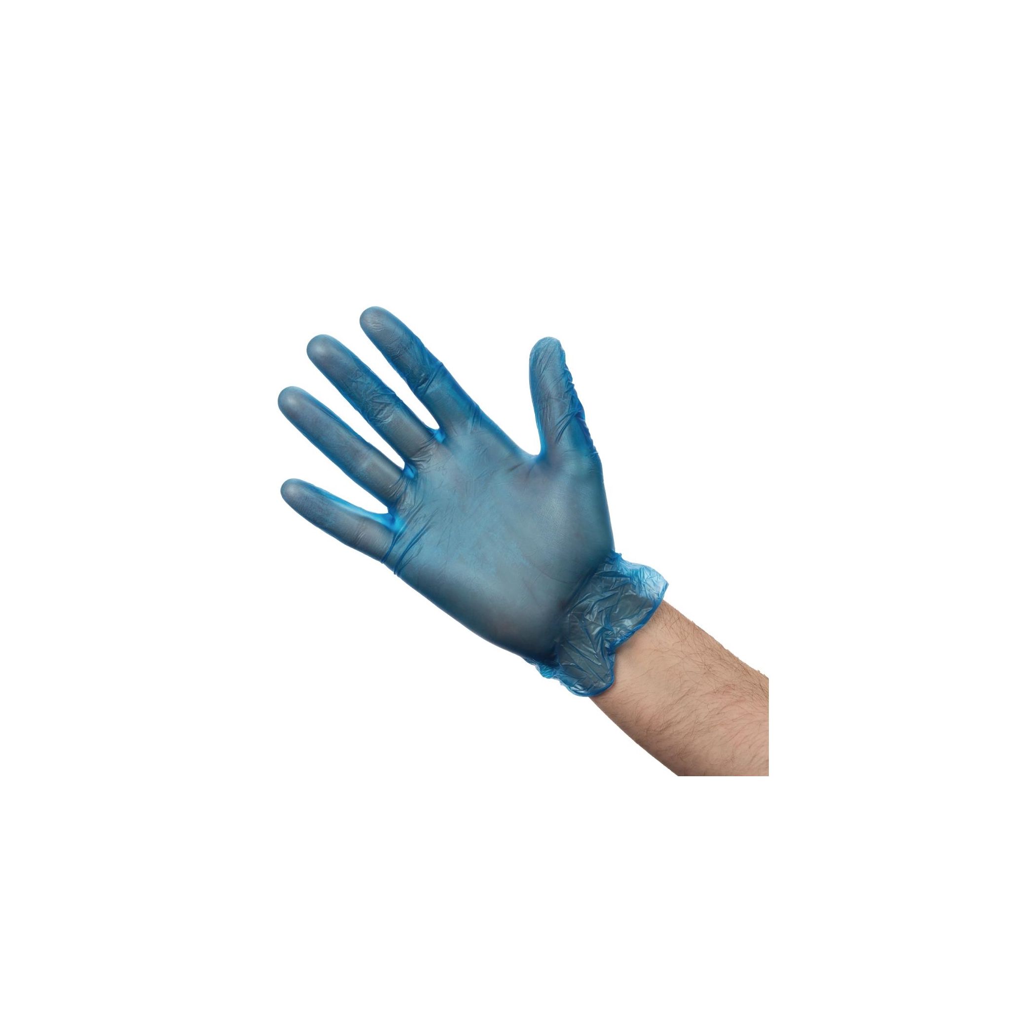 Hygiplas CB254-XL Powdered Vinyl Gloves Blue Extra Large (Pack of 100)