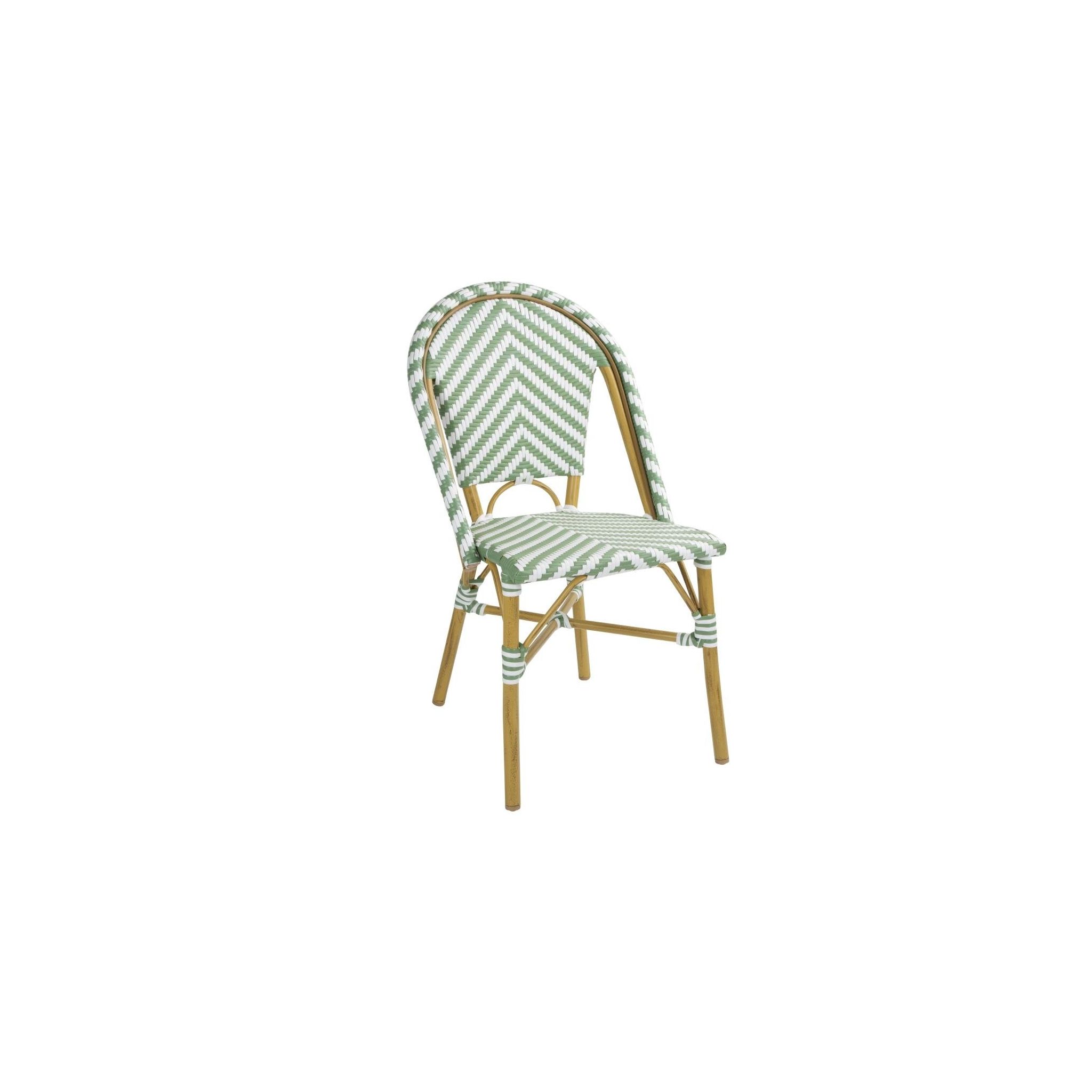 Bolero Parisian Style FU535 Rattan Side Chair - Light Green (Pack of 2)