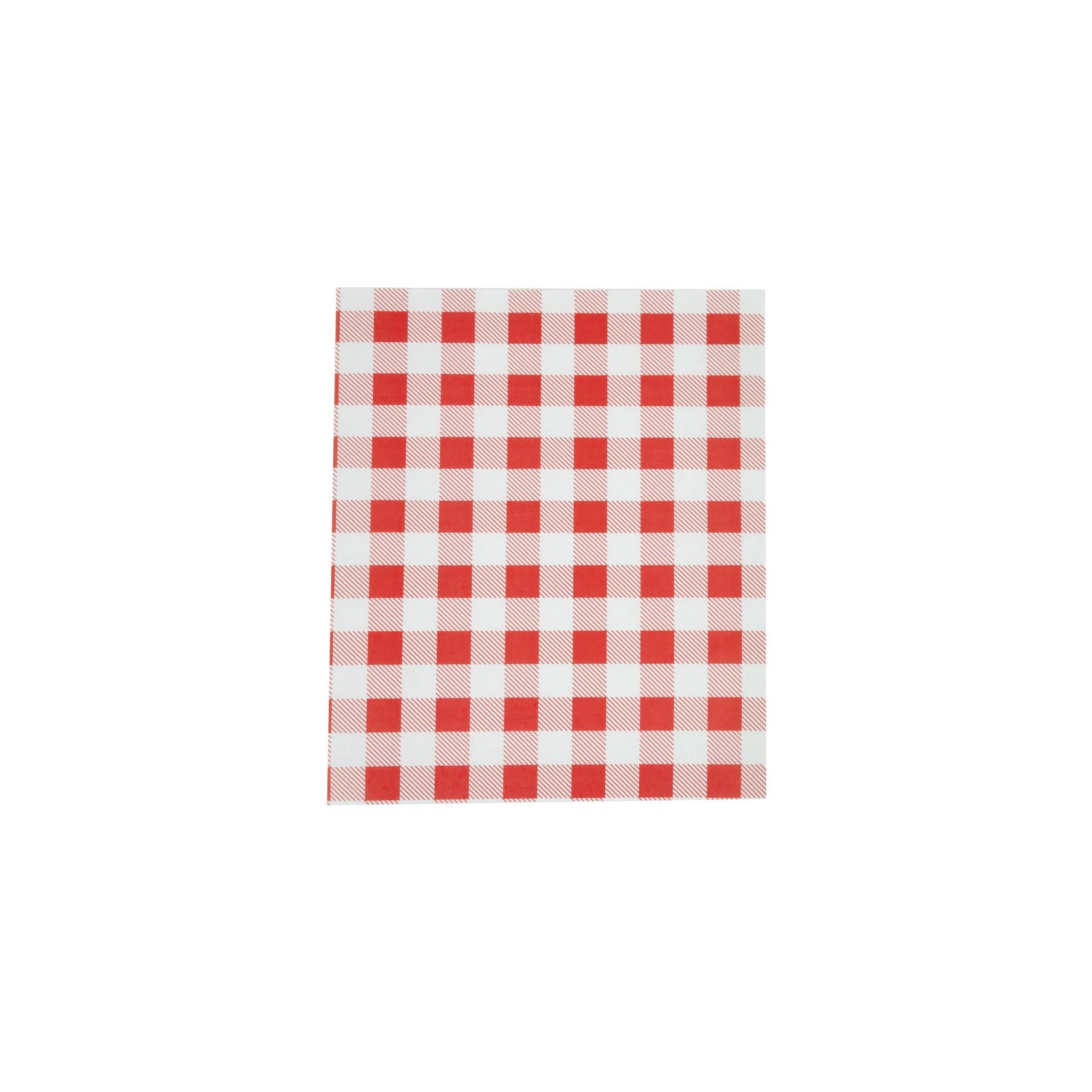 Non Branded CL659 Greaseproof Paper Sheets Red Gingham 310 x 380mm (Pack of 200)