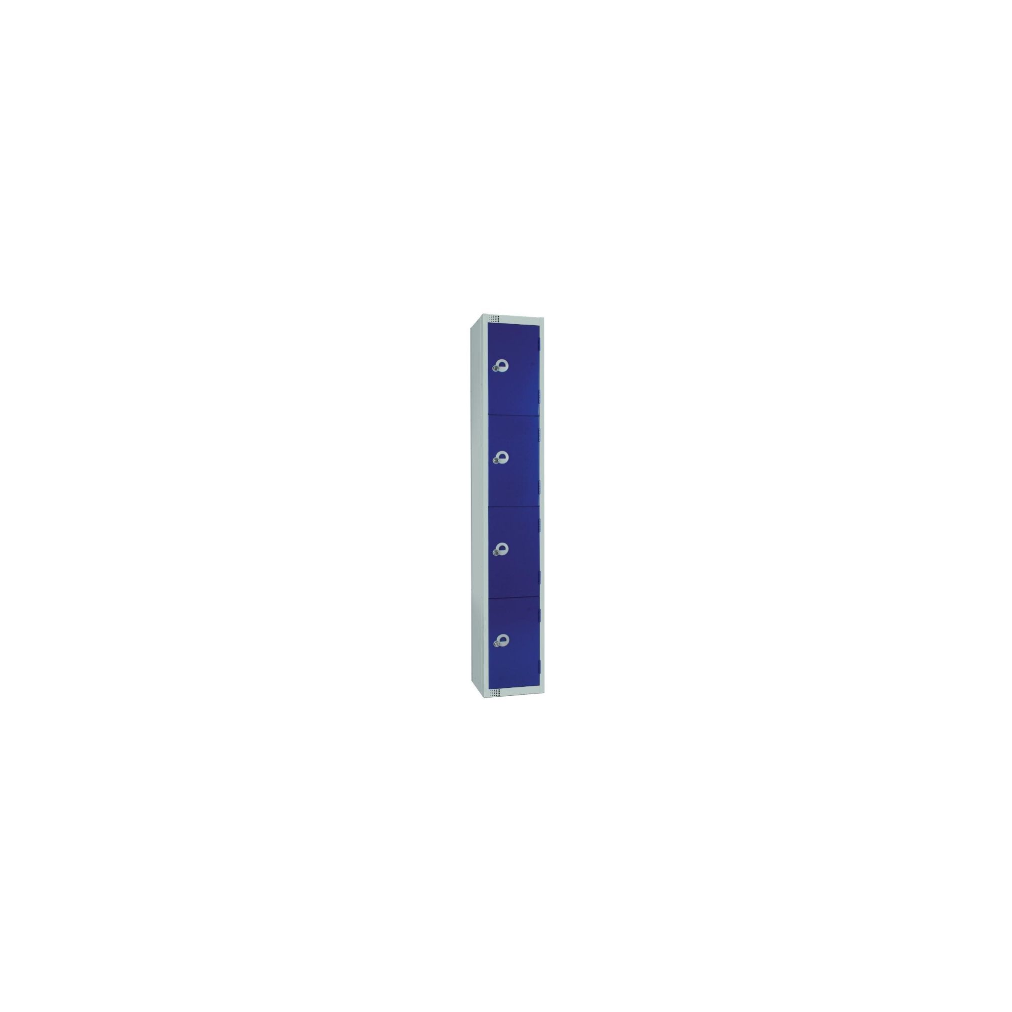 Elite Lockers W947-PS Four Door Padlock Locker with Sloping Top Blue