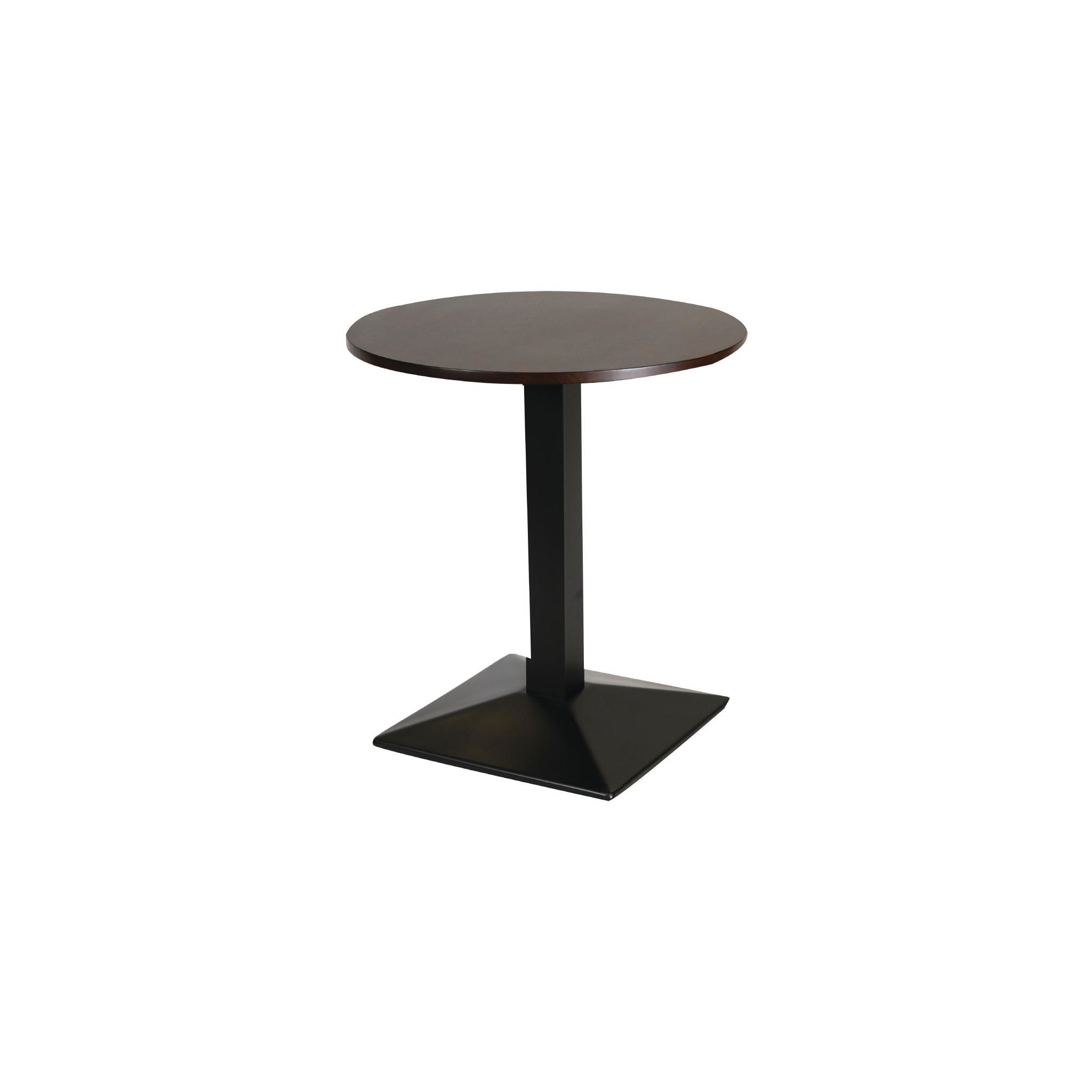 Non Branded FT499 Turin Metal Base Pedestal Round Table with Dark Wood Top 700mm