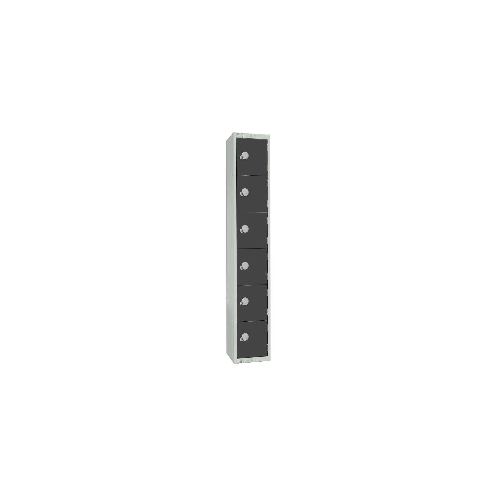 Elite Lockers GR696-EL Six Door Electronic Combination Locker Graphite Grey