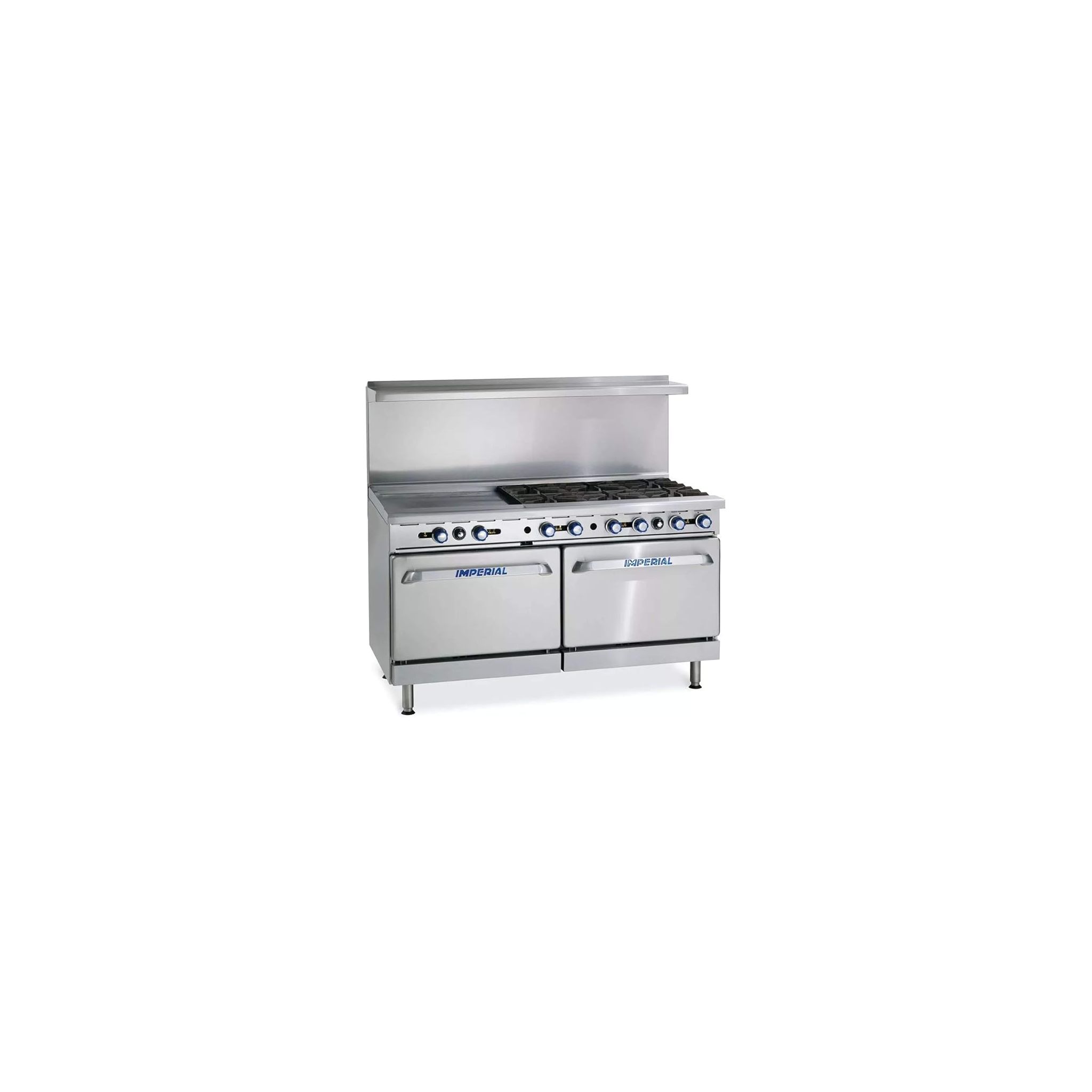 Imperial IR-6-G24/N 6 Burner & Griddle Natural Gas Oven Range with Splashback & Plateshelf