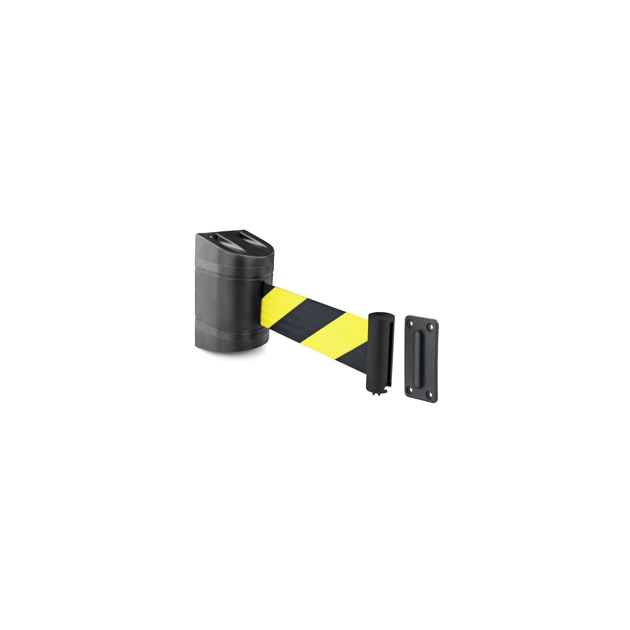 Prepara FB111 Wall Mounted Black Plastic Retractable Barrier Tape 2m