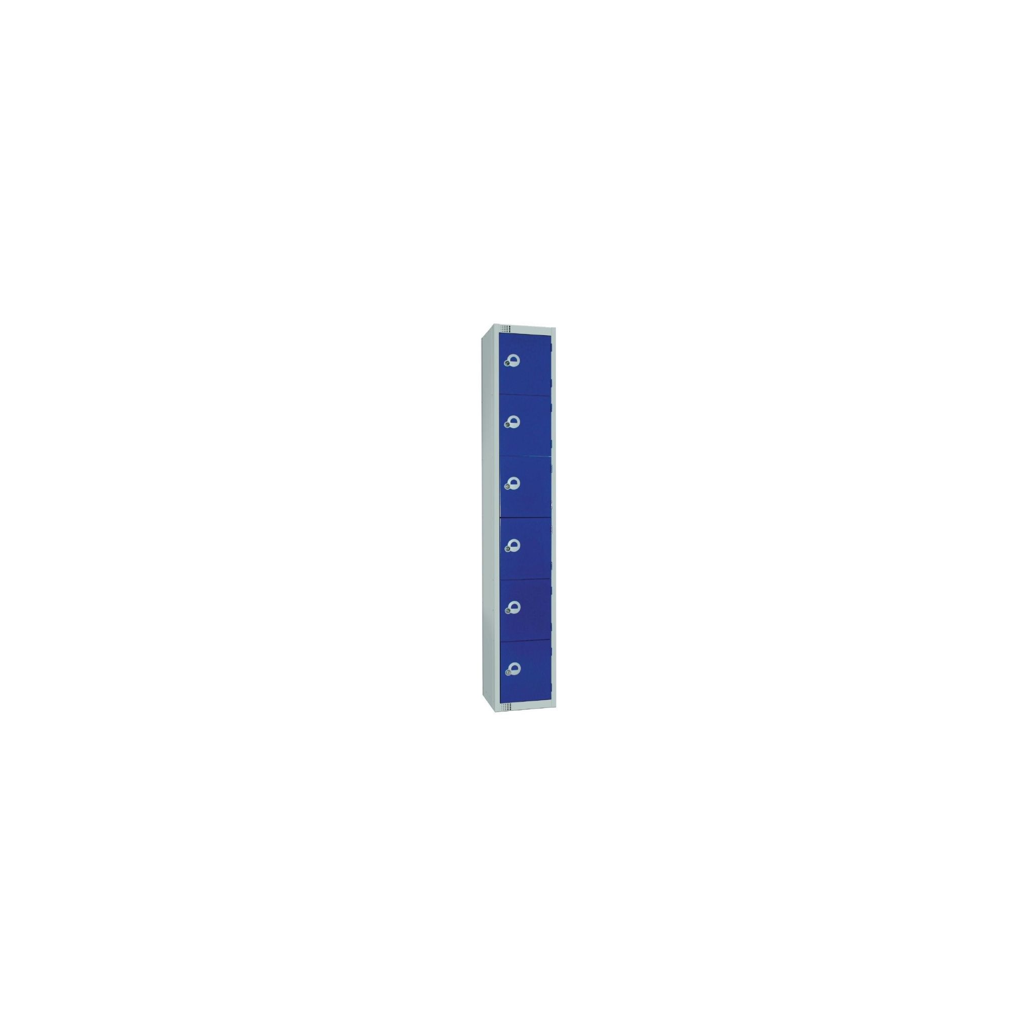Elite Lockers W978-P Six Door Padlock Locker Blue