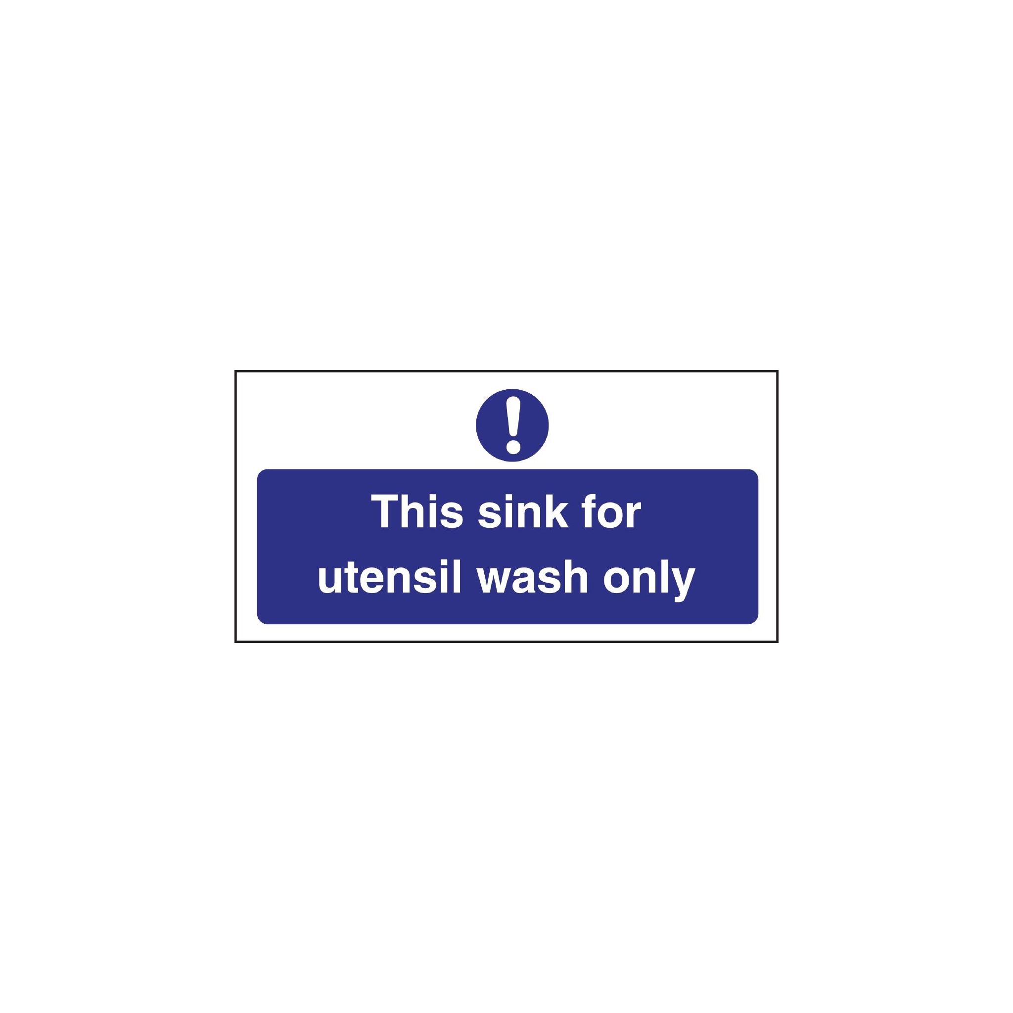 Vogue L956 Utensil Wash Only Sign