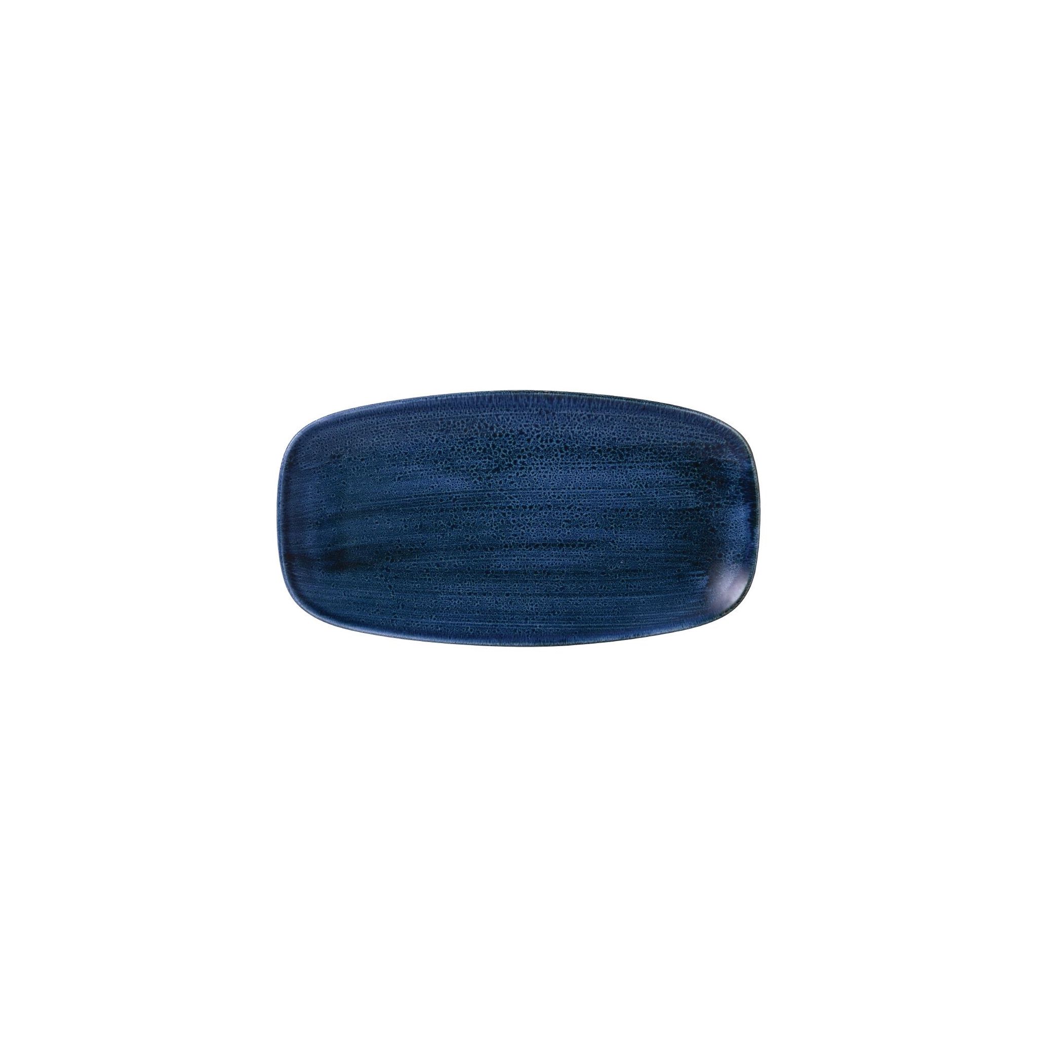 Churchill Stonecast Plume FJ952 Ultramarine Chefs' Oblong Plates No. 4 13 7/8 x 7 3/8 " (Pack of 6)