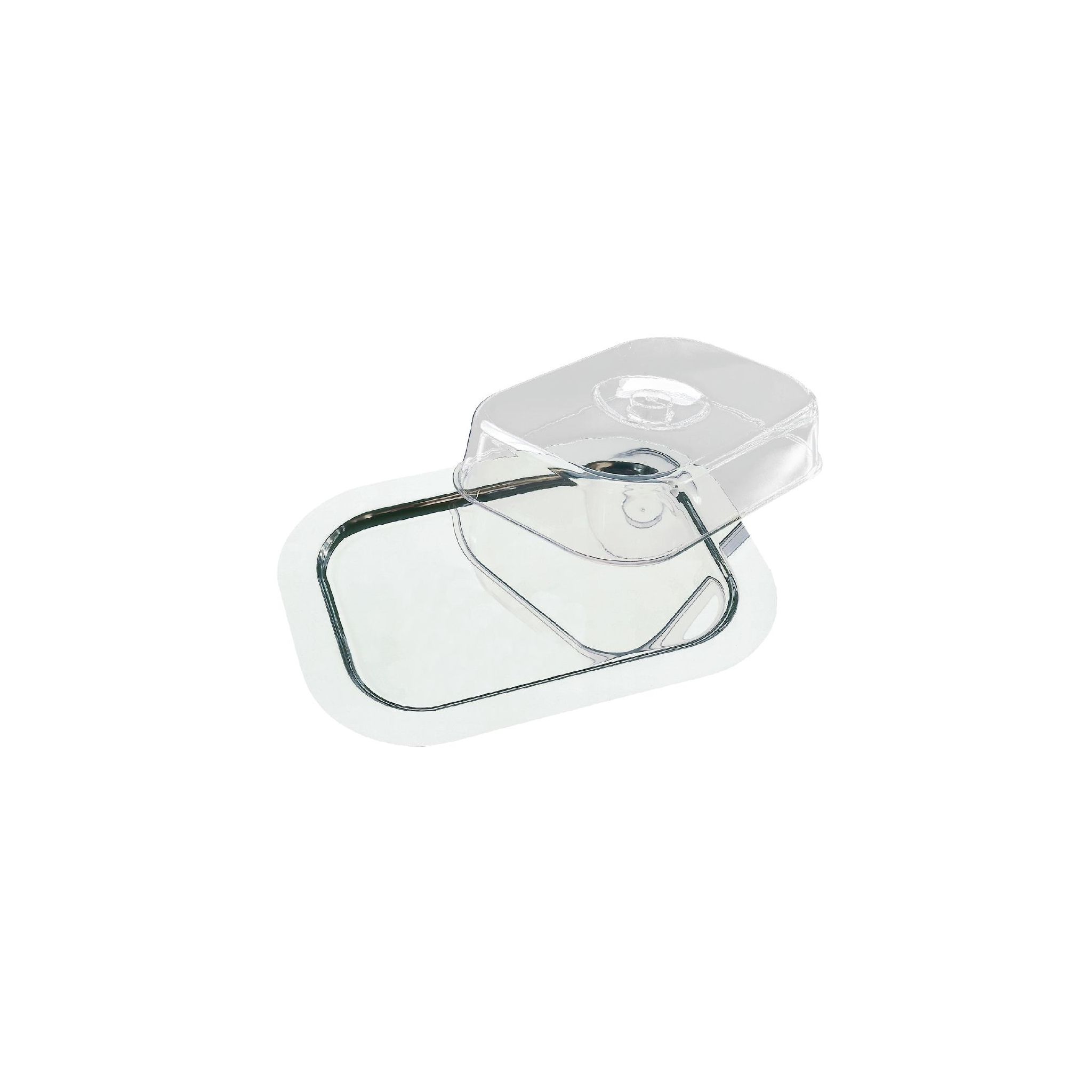 APS F762 Stainless Steel Rectangular Tray with Cover