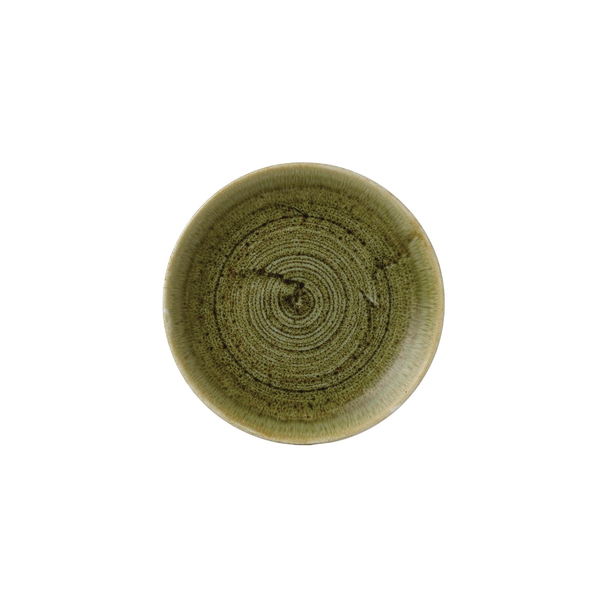 Churchill Stonecast Plume FJ930 Olive Coupe Plates 6 1/2 " (Pack of 12)