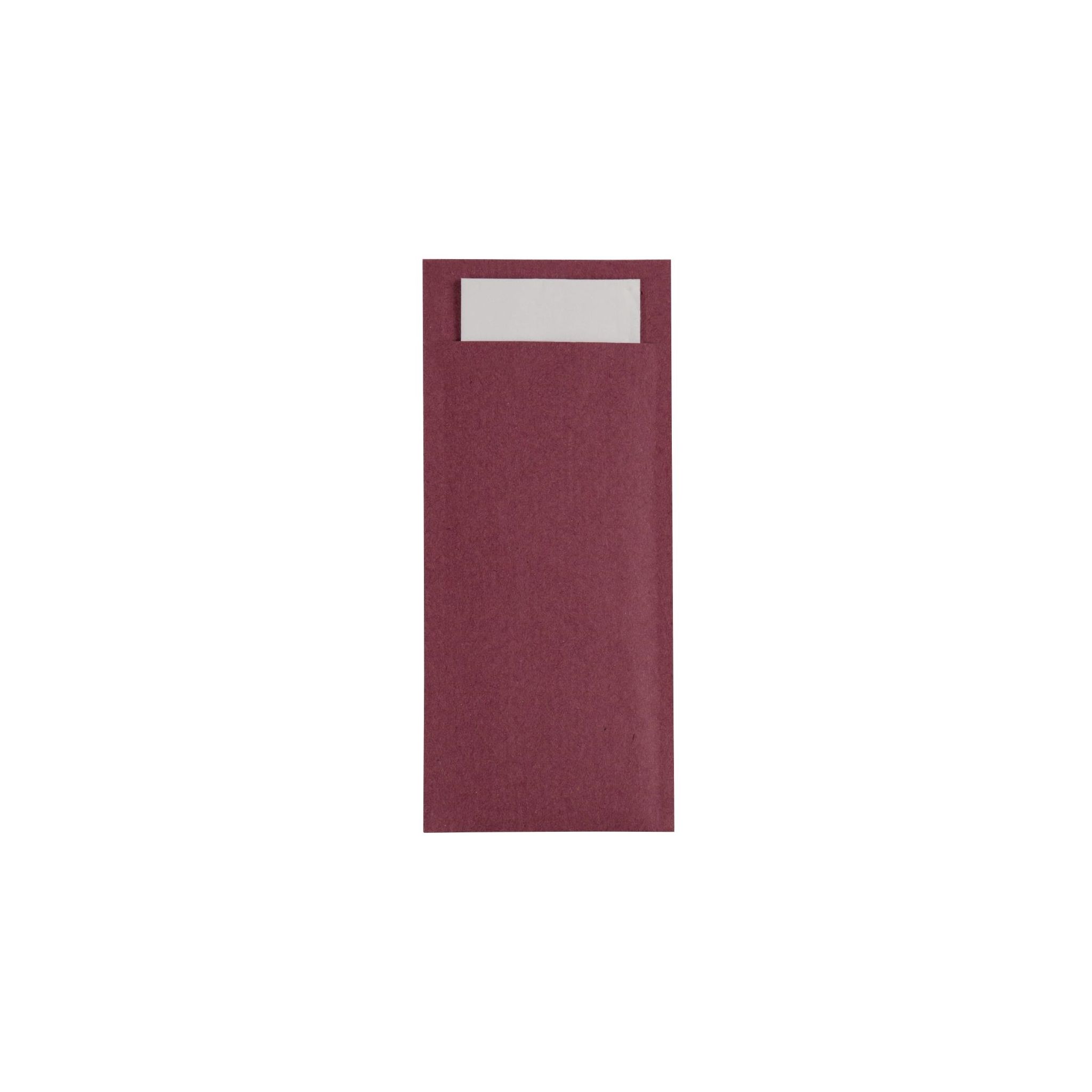 Europochette CK234 Burgundy Cutlery Pouch with White Napkin (Pack of 500)