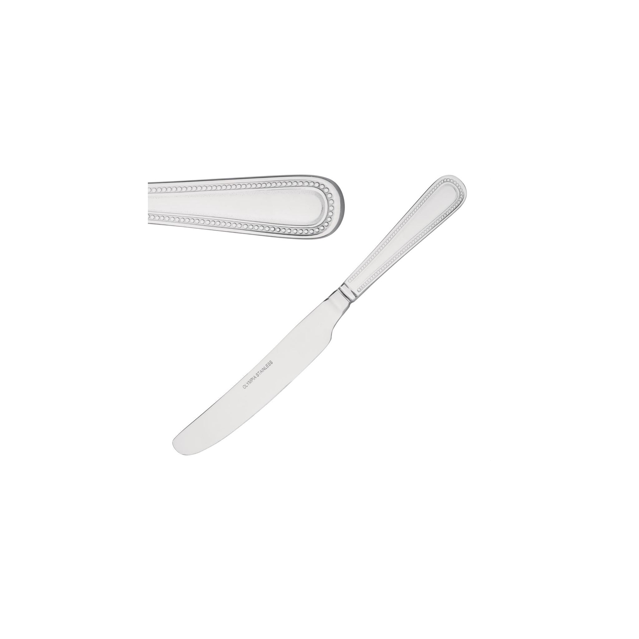 Olympia Bead C125 Solid Handle Table Knives (Pack of 12)