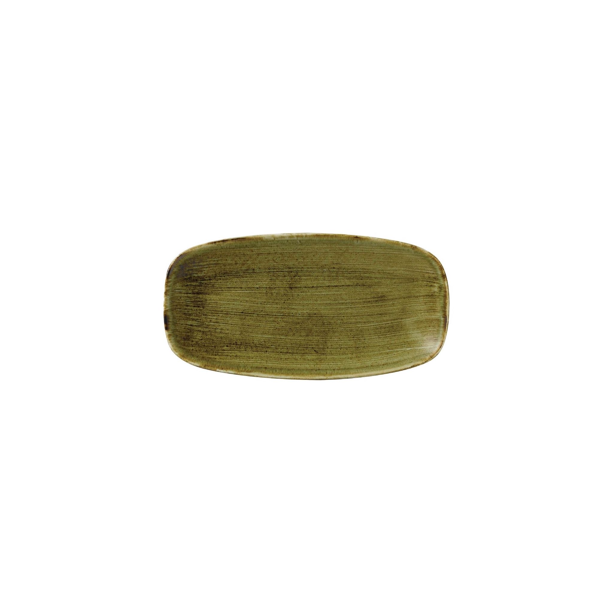 Churchill Stonecast Plume FJ936 Olive Chefs' Oblong Plates No. 3 11 3/4 x 6 " (Pack of 12)