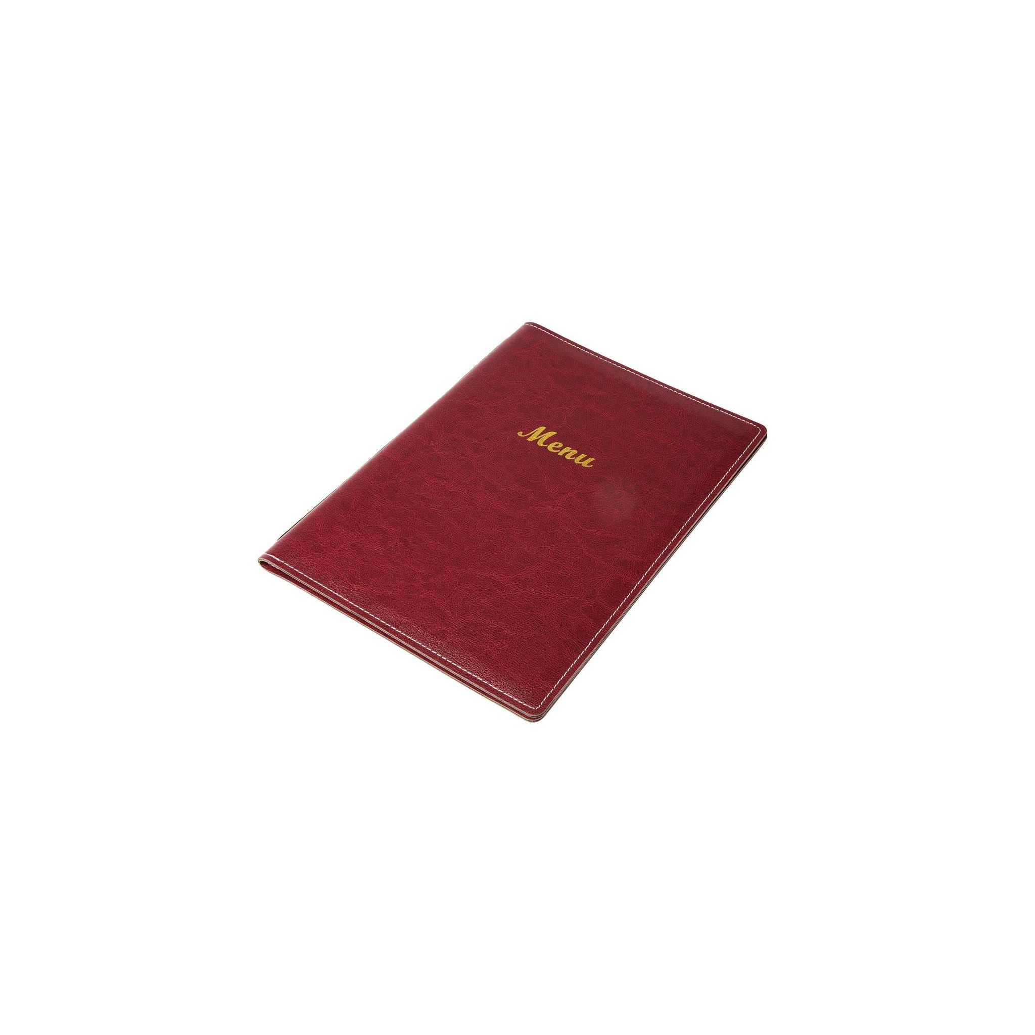 Olympia E222 Faux Leather Menu Cover A4 Burgundy