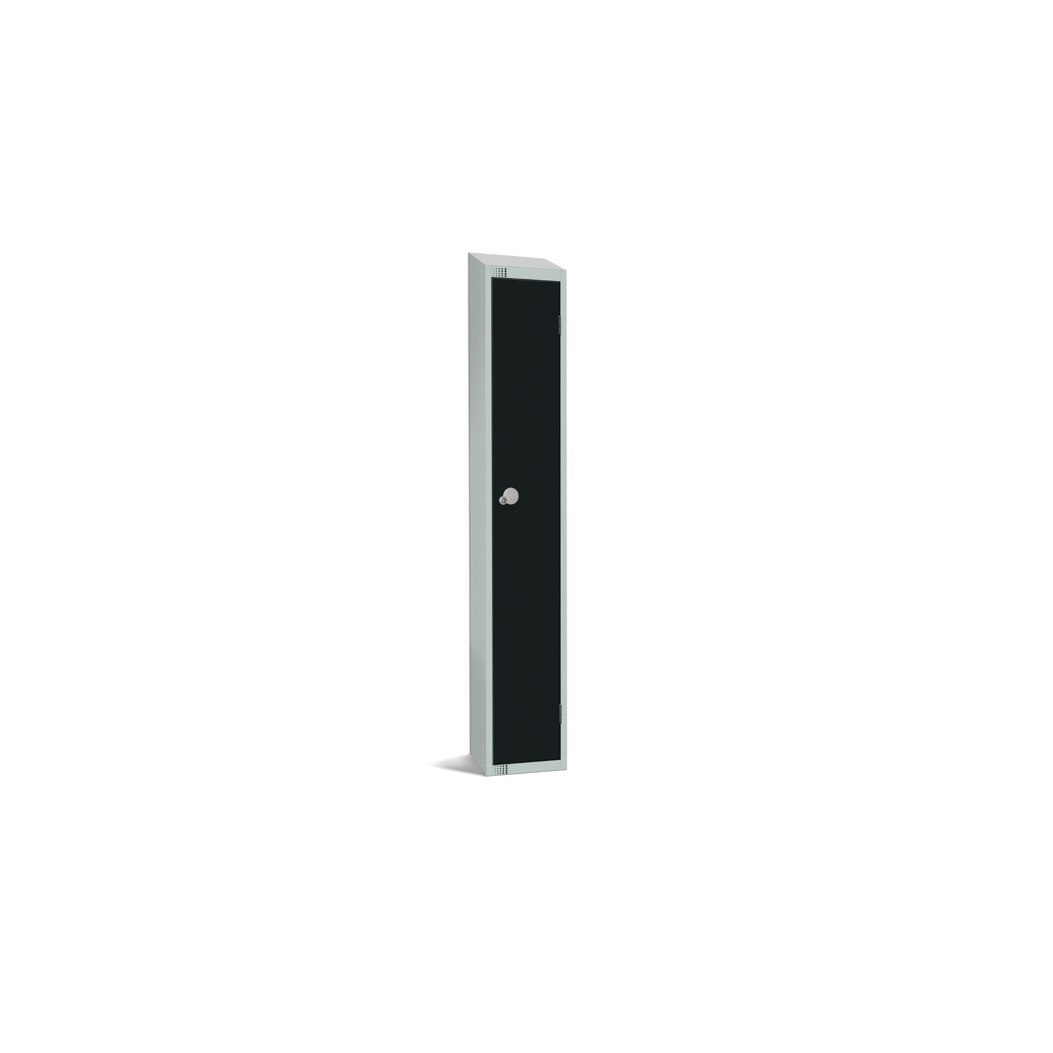 Elite Lockers GR670-PS Single Door Padlock Locker with Sloping Top Black