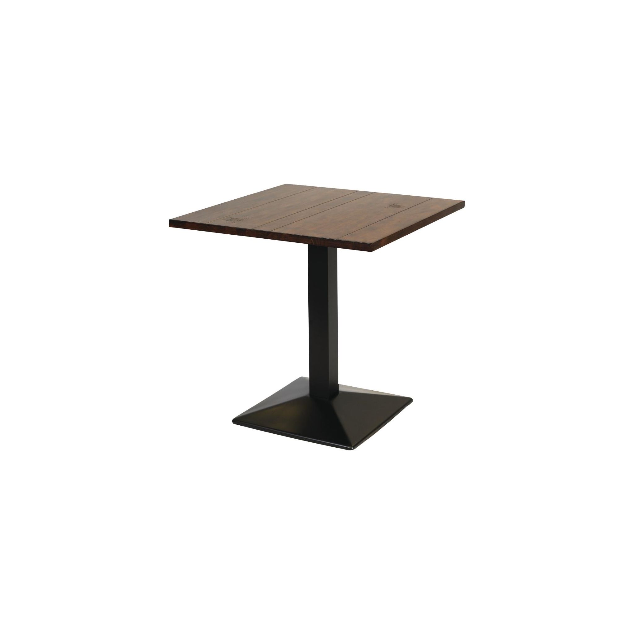 Non Branded FT512 Turin Metal Base Pedestal Square Table with Vintage Top 760x760mm