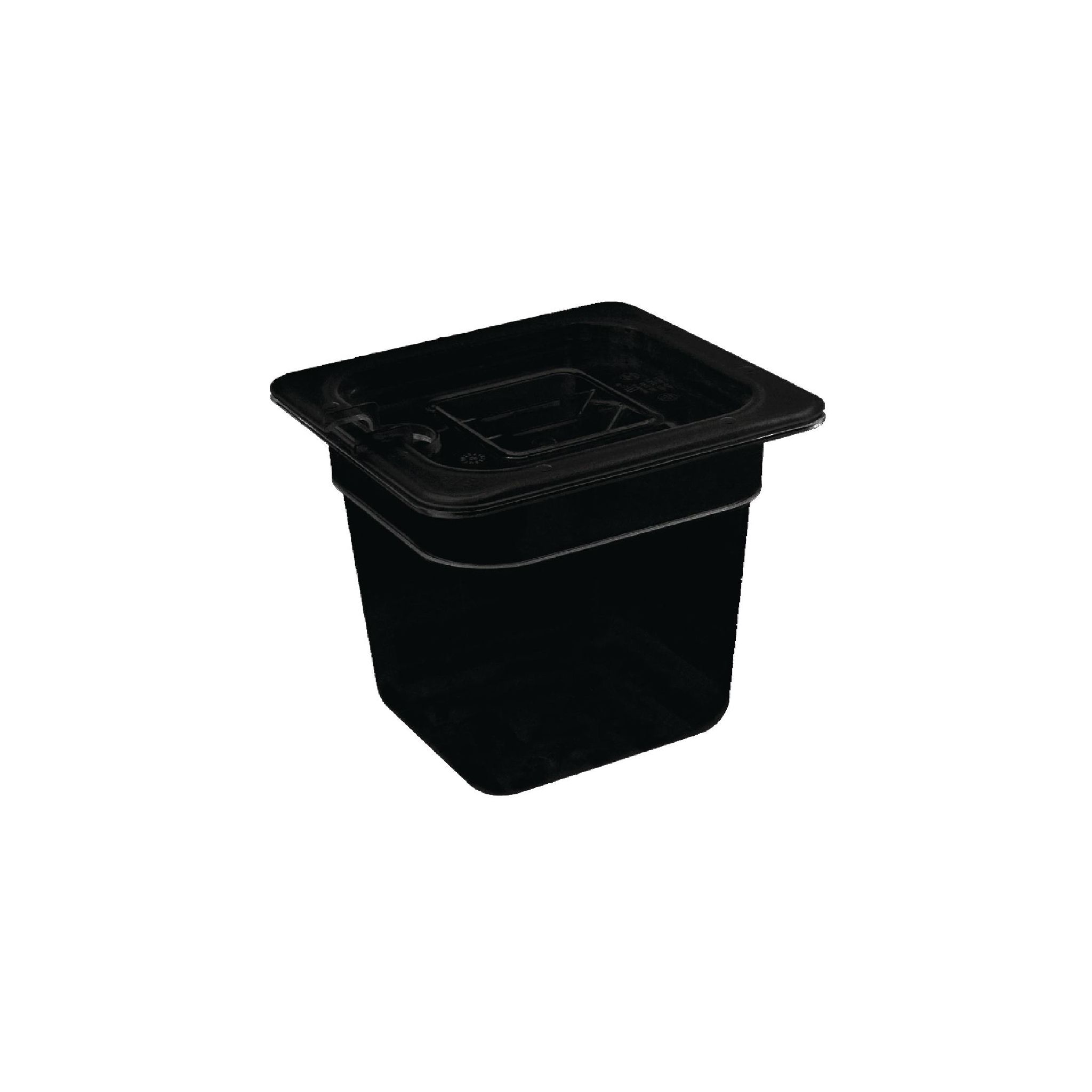 Vogue U469 Polycarbonate 1/6 Gastronorm Container 65mm Black