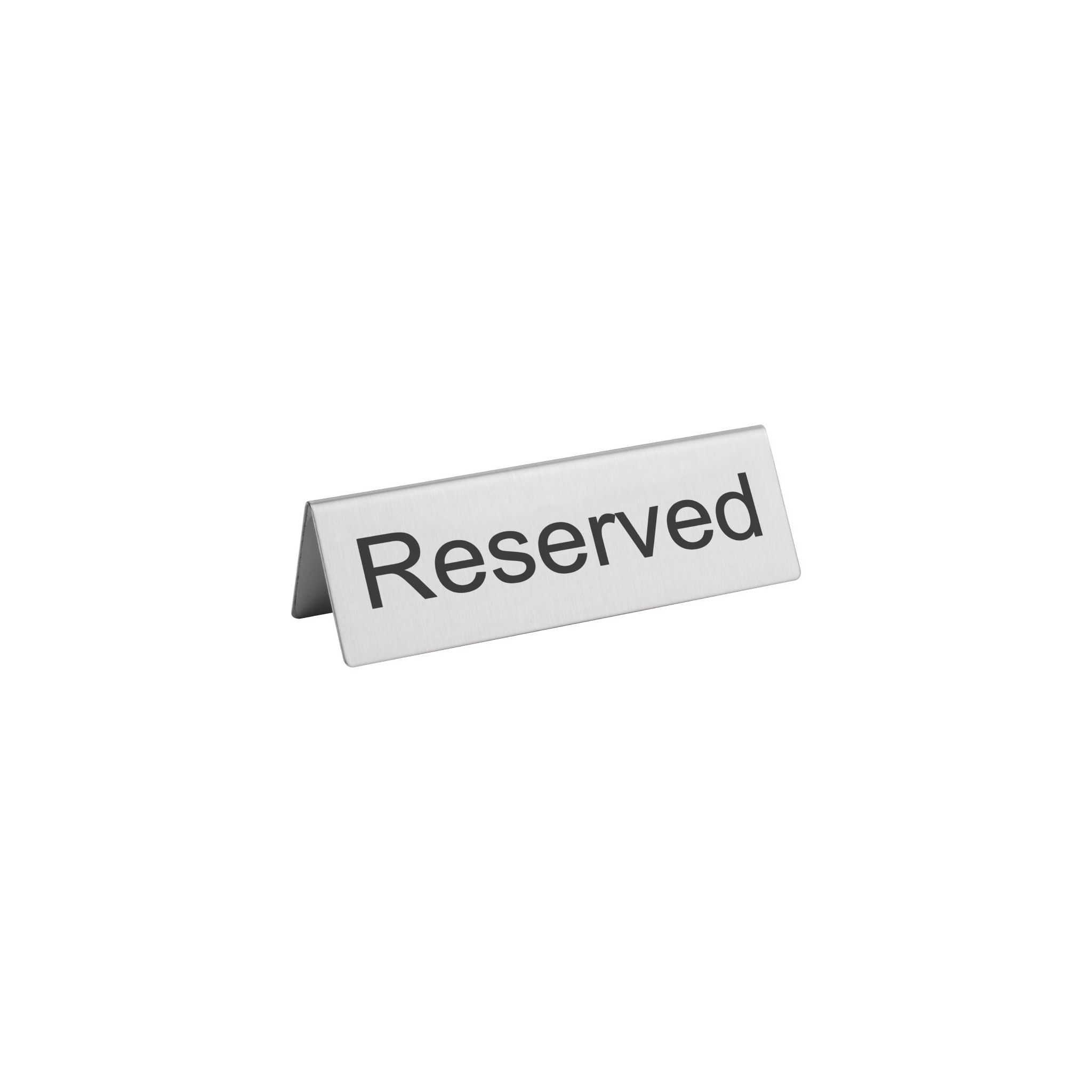 Olympia U051 Brushed Steel Reserved Table Sign (Pack of 10)